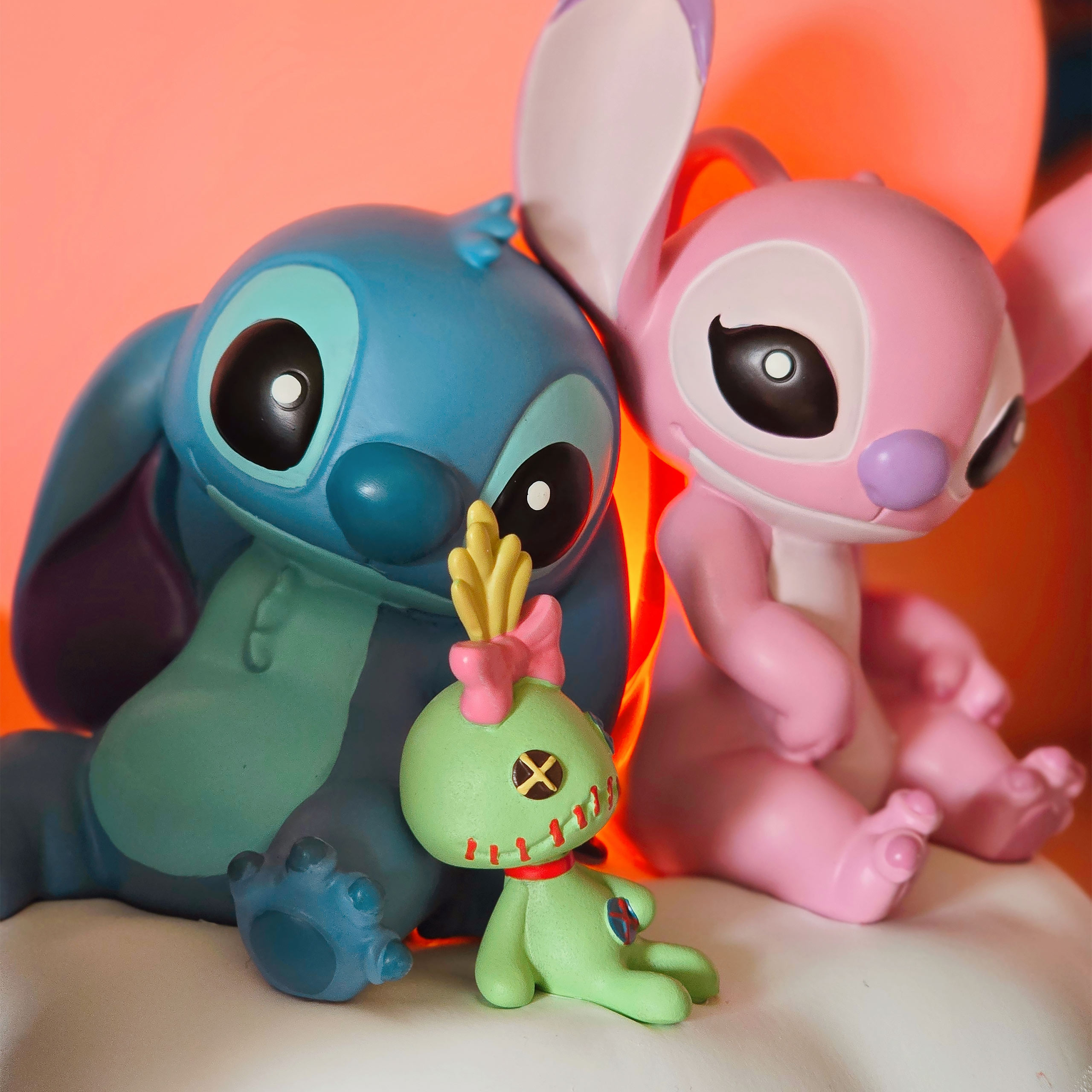 Lilo & Stitch - Angel y Stitch con luz nocturna de arrugas