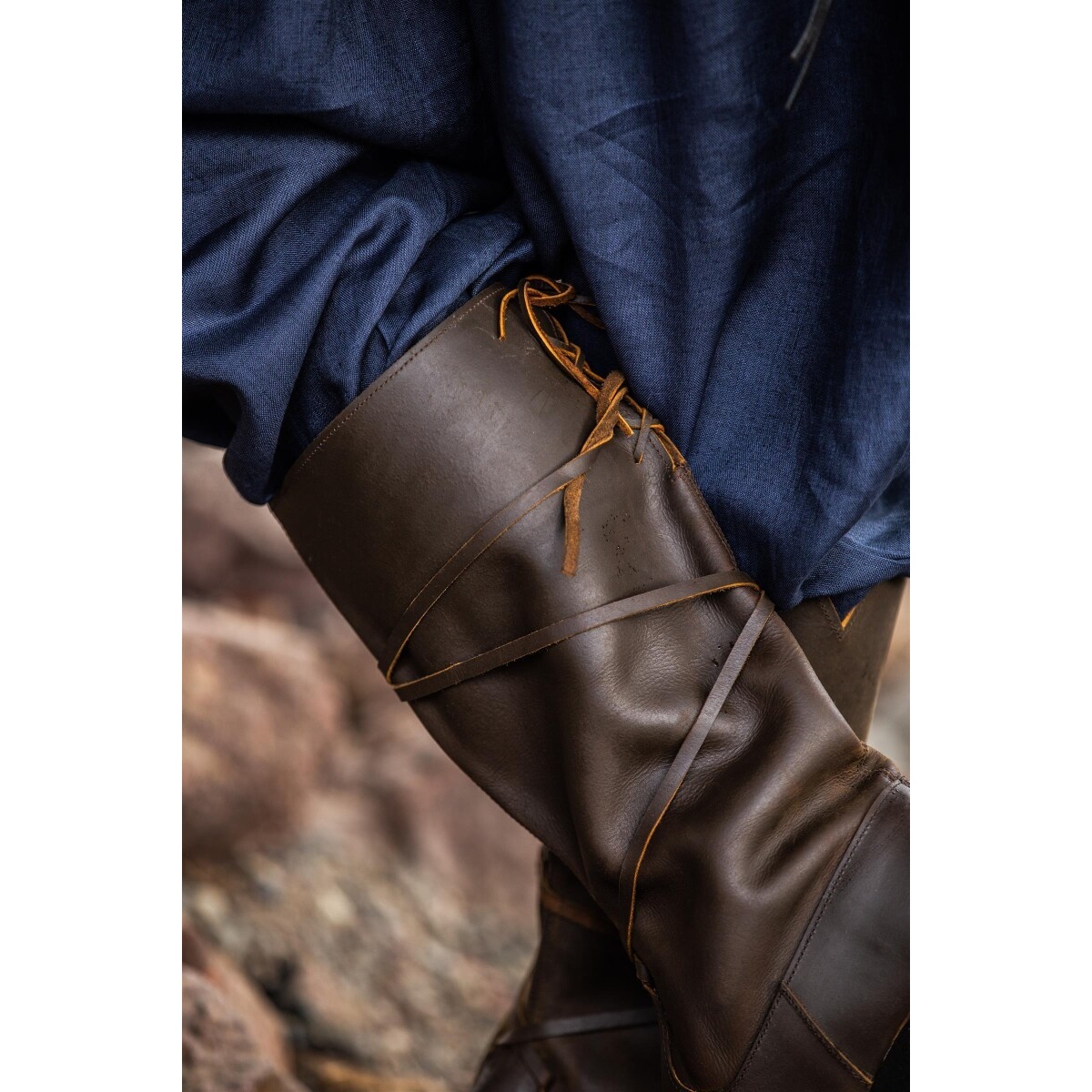 Medieval Boots Ole in Brown Nubuck Leather