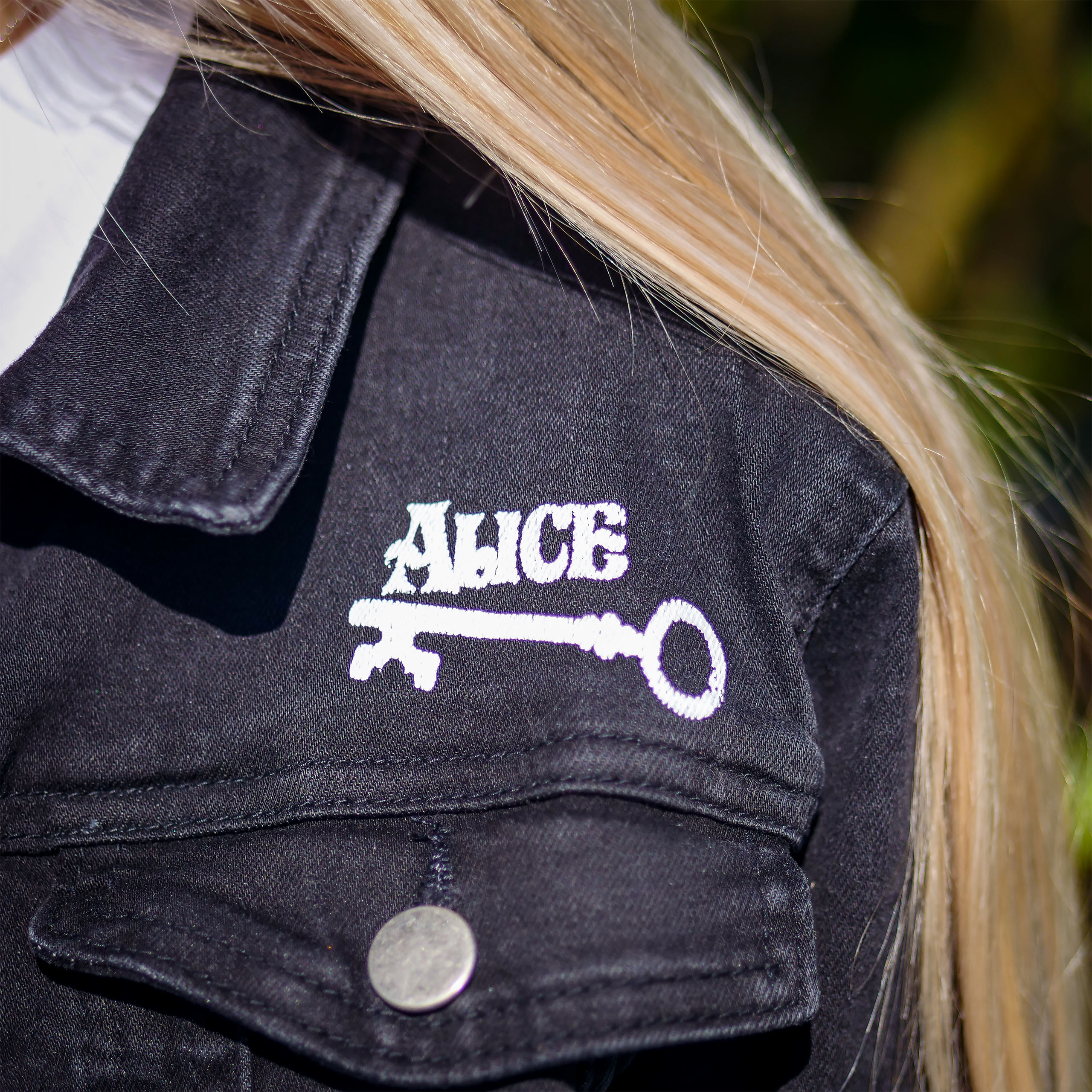 Alice in Wonderland - World Of My Own Denim Jacket Ladies Black