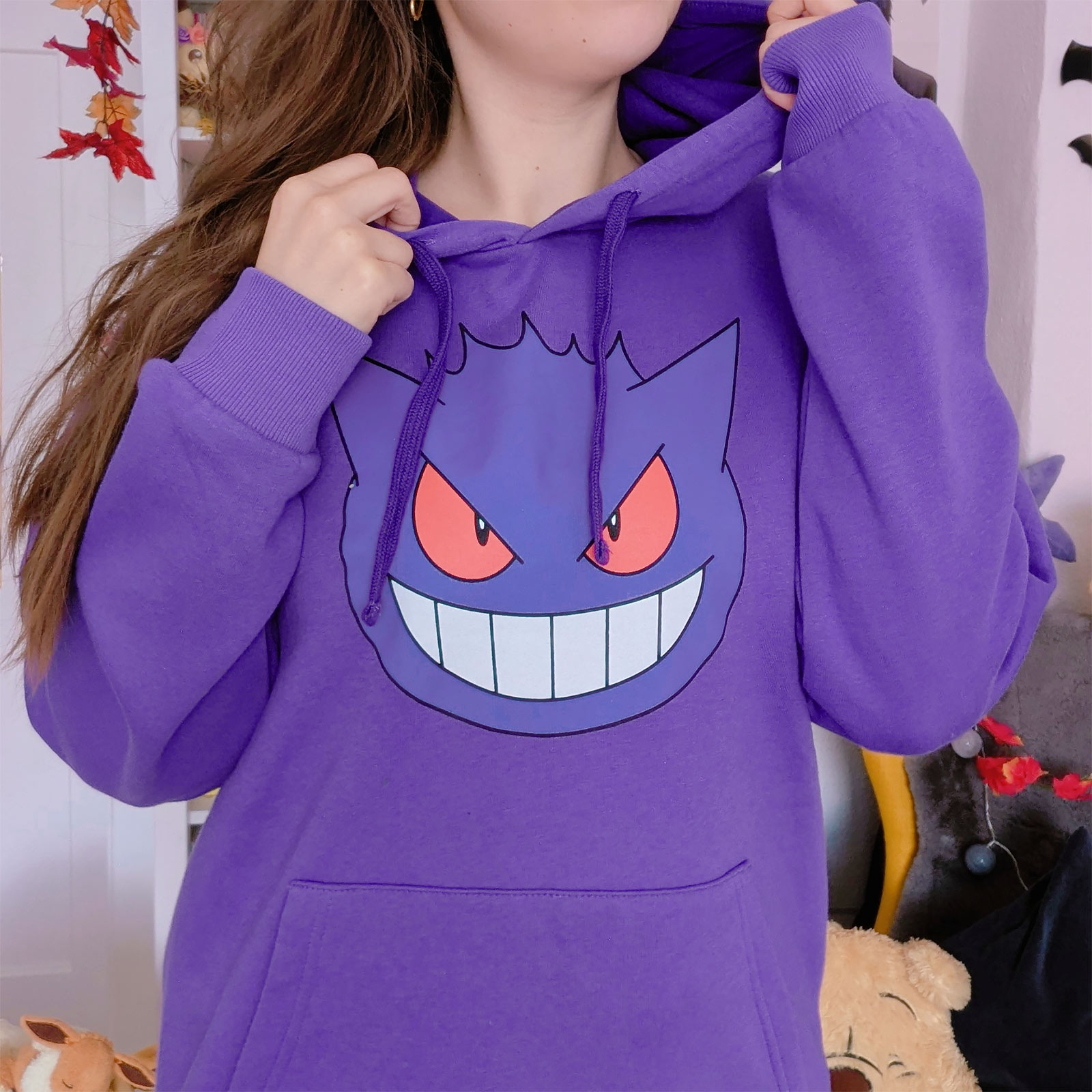 Pokemon - Sudadera con capucha cara de Gengar