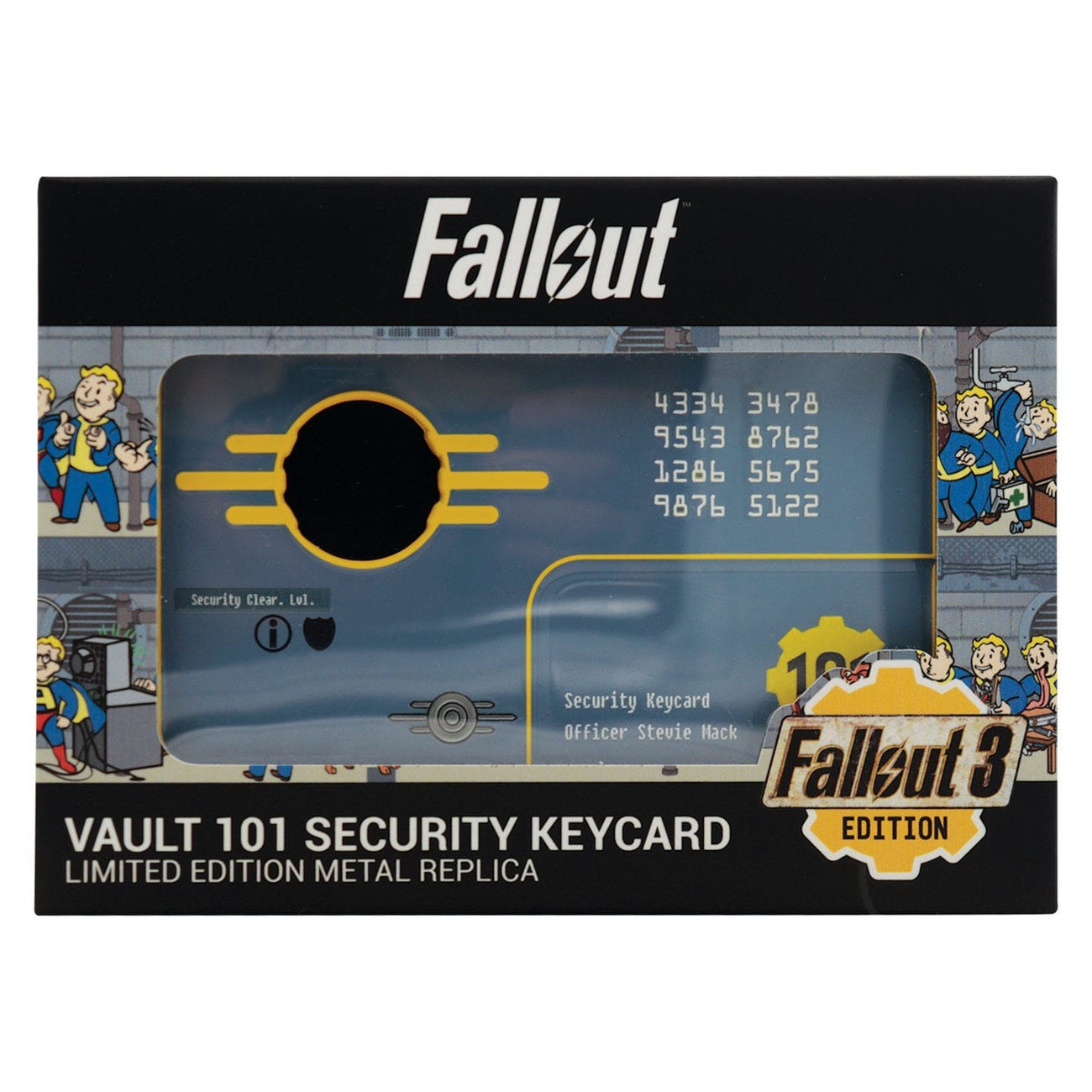 Fallout 3 Réplica Tarjeta de Seguridad Vault 101 Edición Limitada