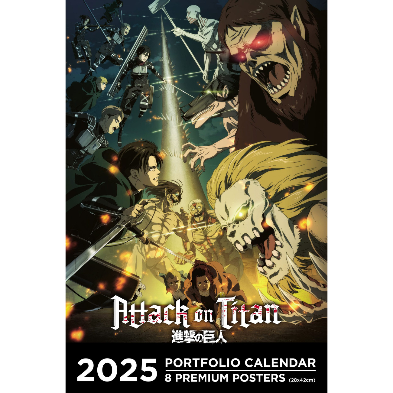 Attack on Titan Calendario Portfolio 2025 *Versión en inglés*