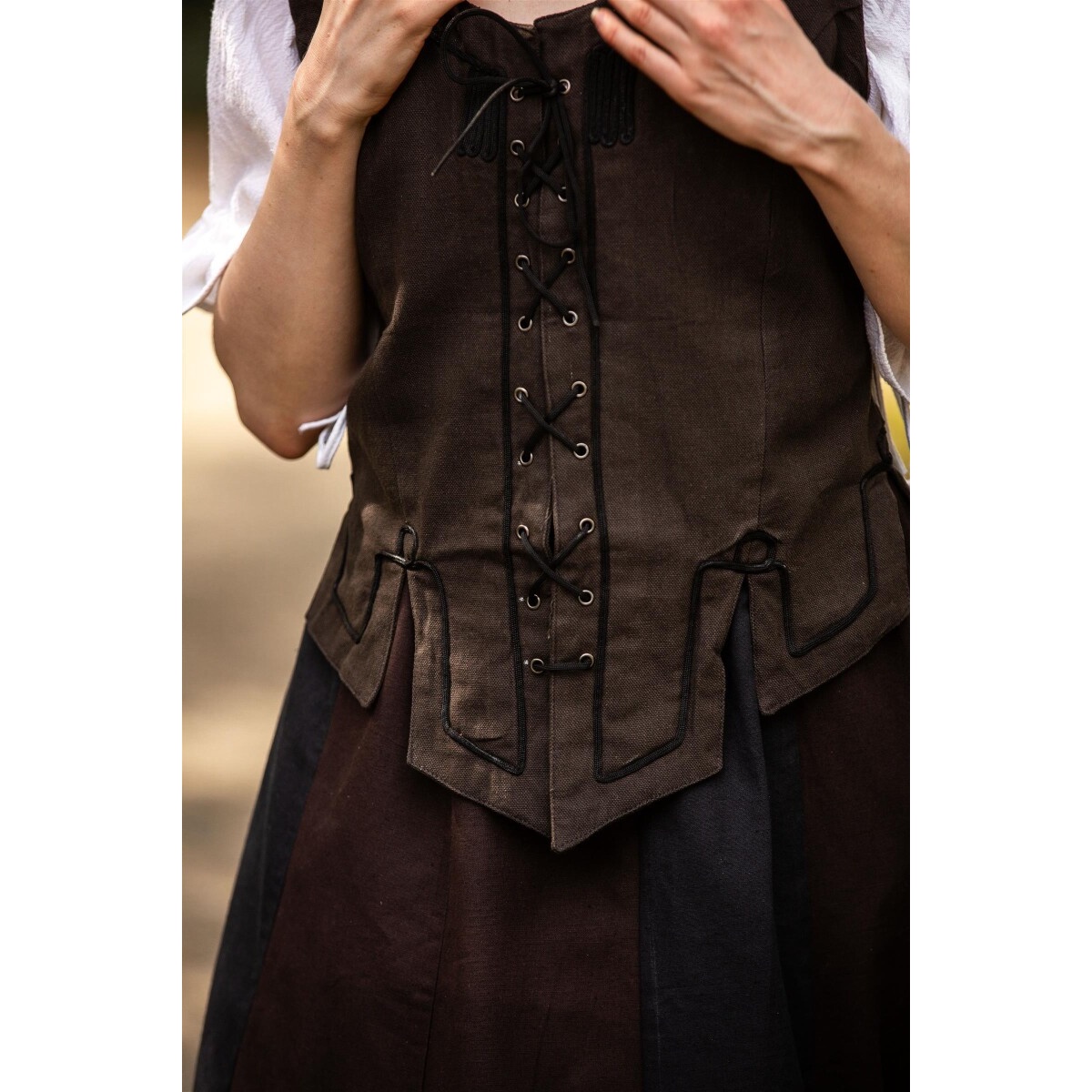 Medieval Bodice Vest Selma dark brown