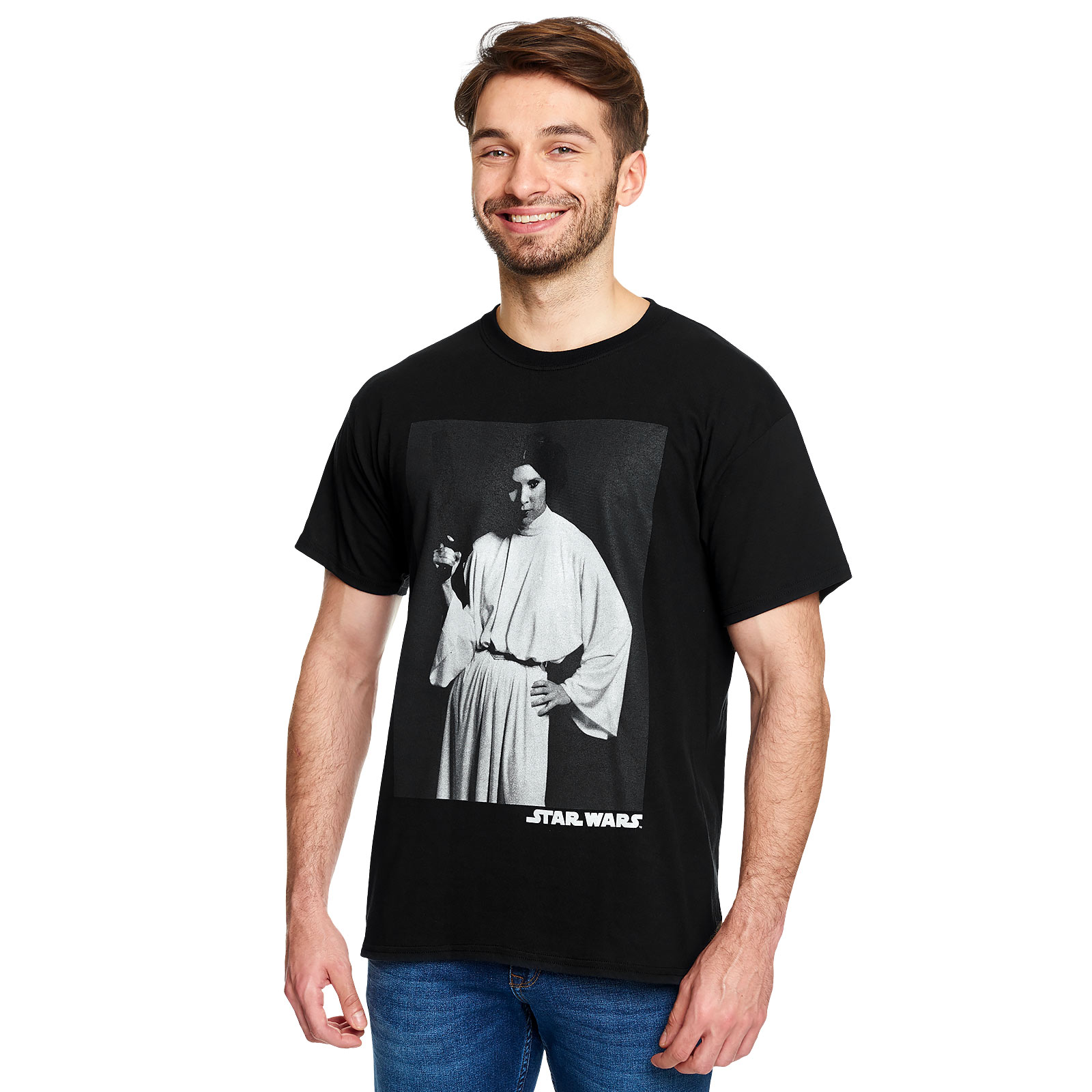 Star Wars - T-shirt portrait de Leia noir