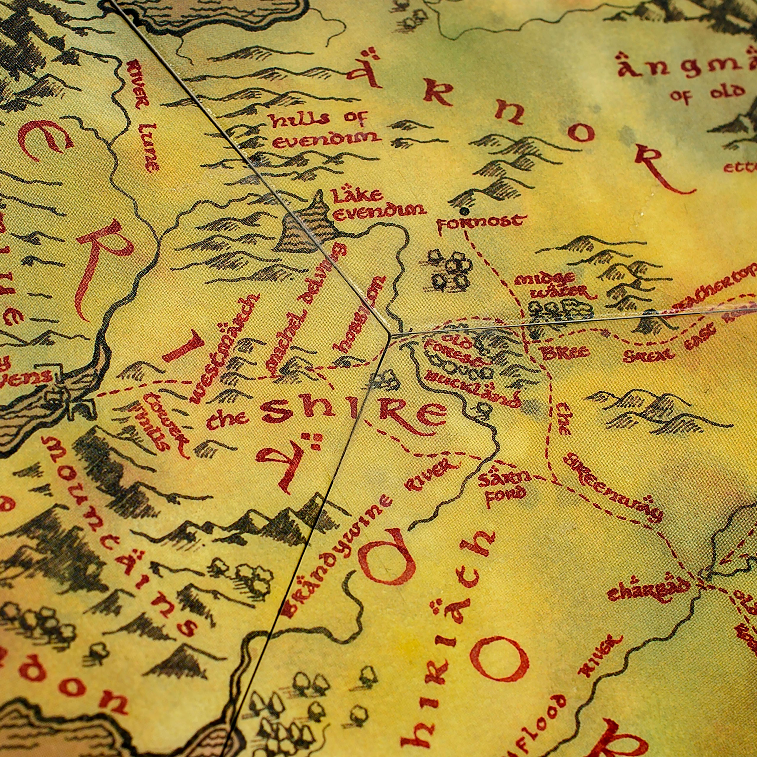 Il Signore degli Anelli - Sottobicchieri Mappa della Terra di Mezzo Set da 12