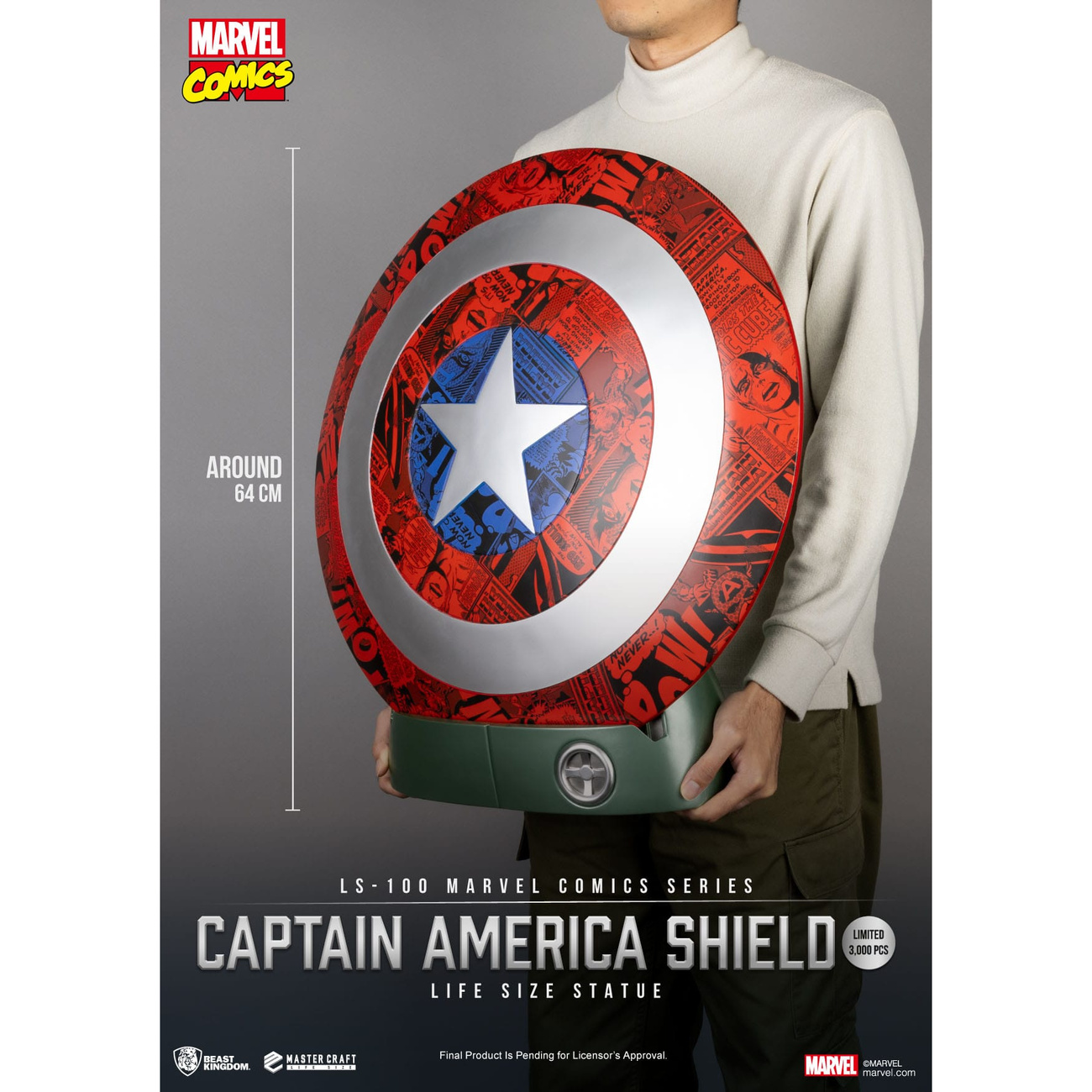 Marvel Comics Estatua de Escudo de Captain America PVC Tamaño Real