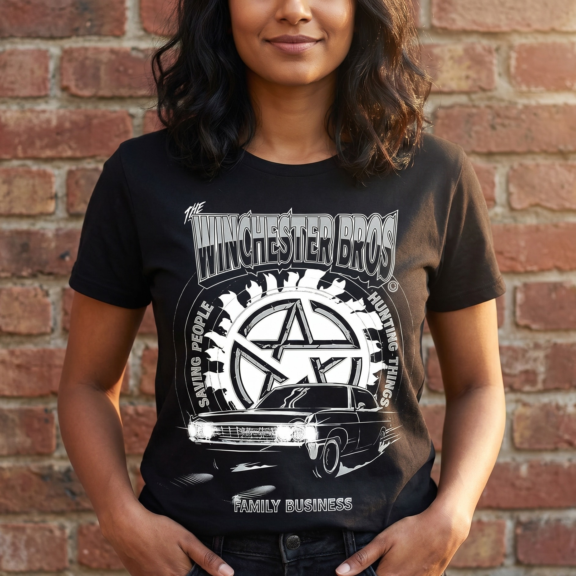 Supernatural - T-shirt Winchester Bros nera