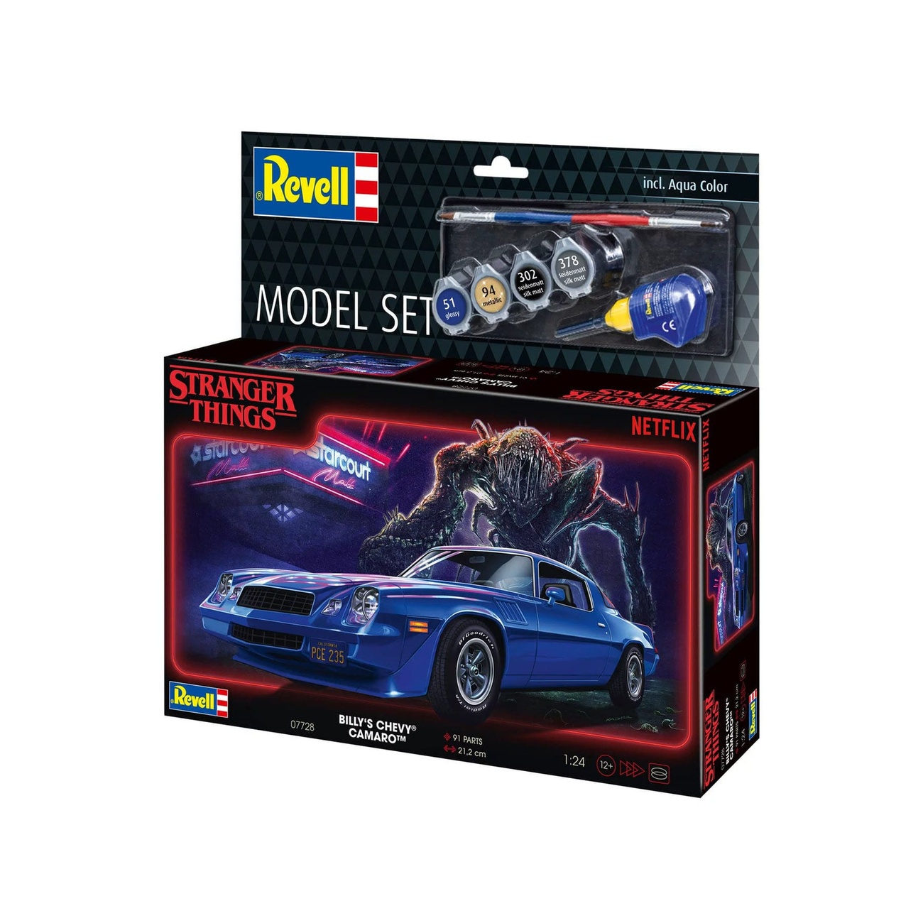 Stranger Things Model Kit Set 1/25 Chevy Camaro Z/28 (Aqua Color) 19 cm