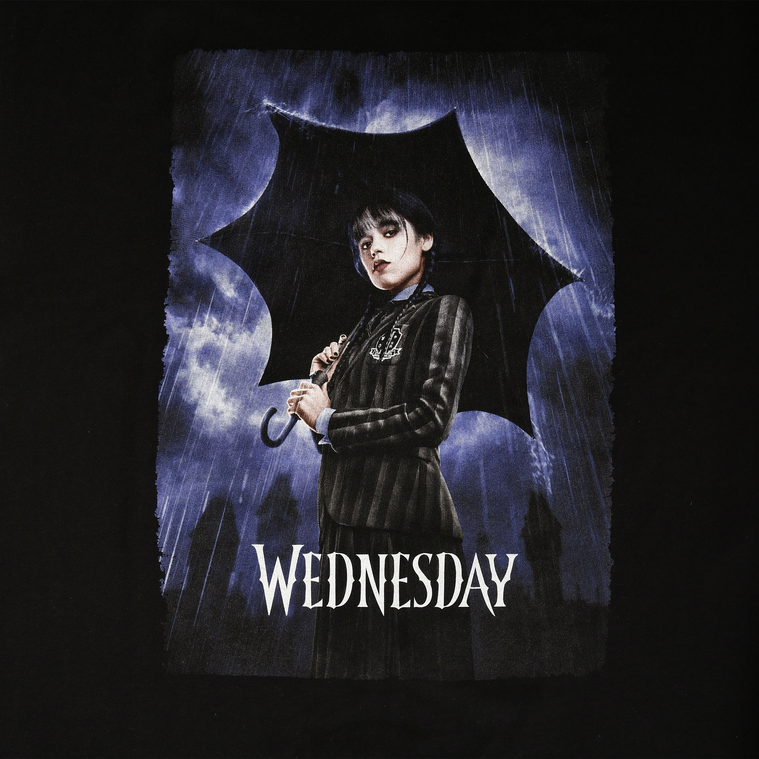 Mercredi - T-shirt oversize avec poster teaser noir