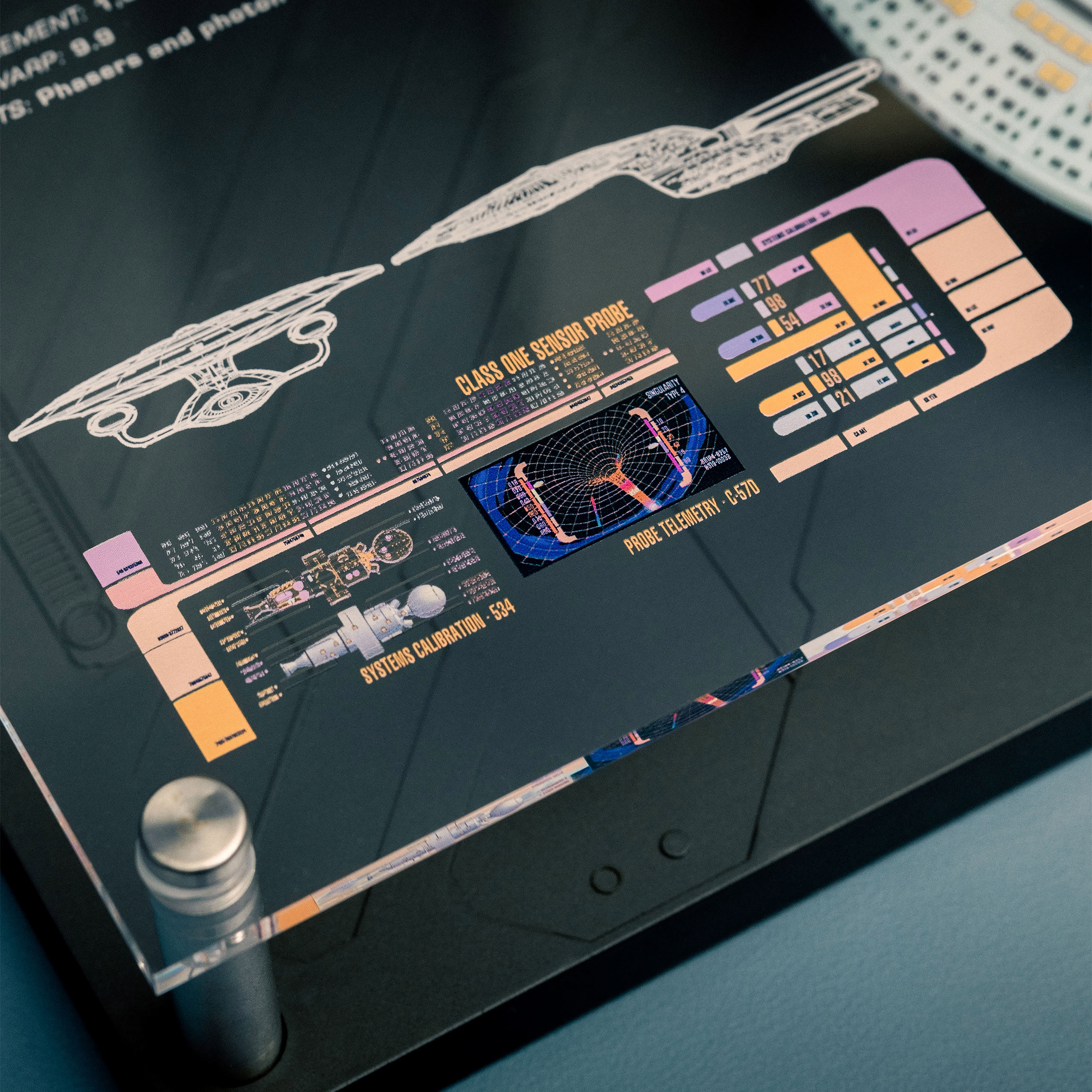 Targa da parete Enterprise NCC-1701-D con replica del modello - Star Trek