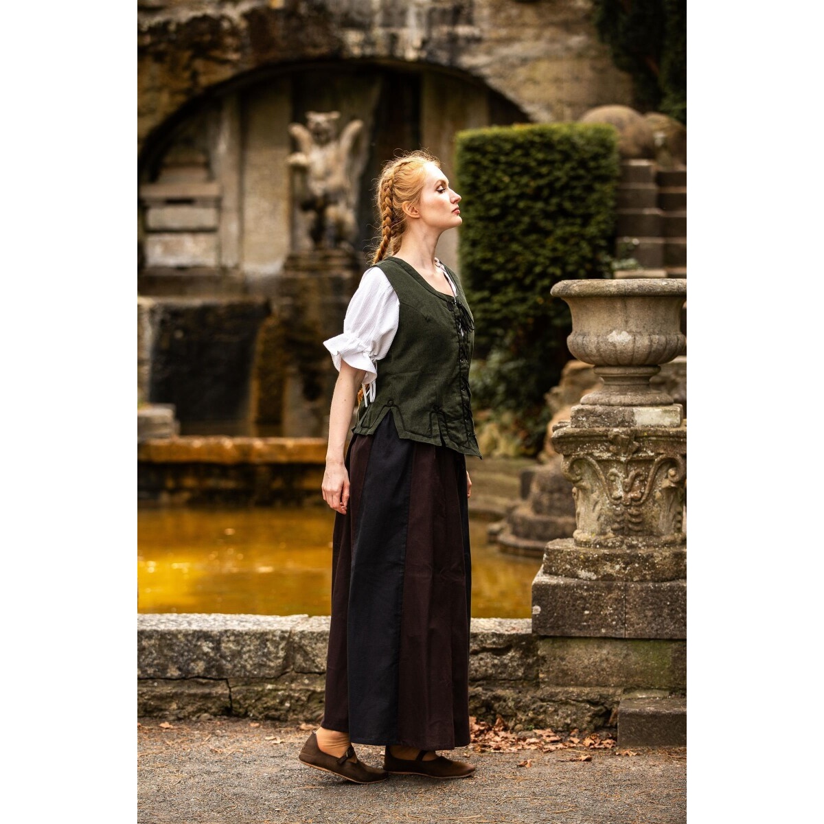 Chaleco corsé medieval Selma verde