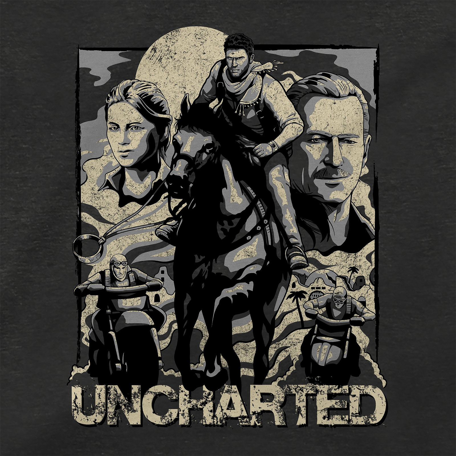 Uncharted - T-Shirt de la page de couverture gris