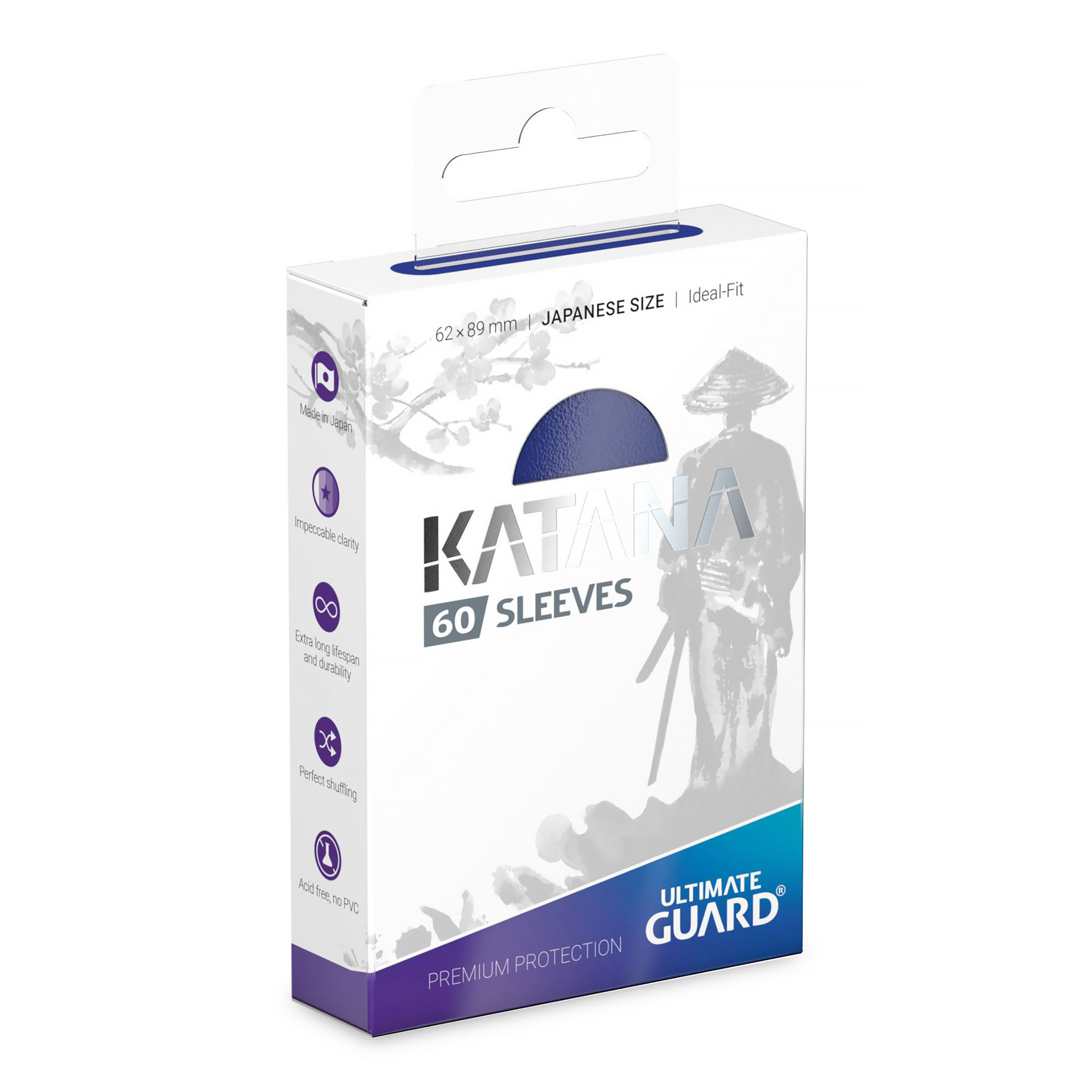 Bustine protettive Katana blu set da 60 Ultimate Guard per TCG formato giapponese