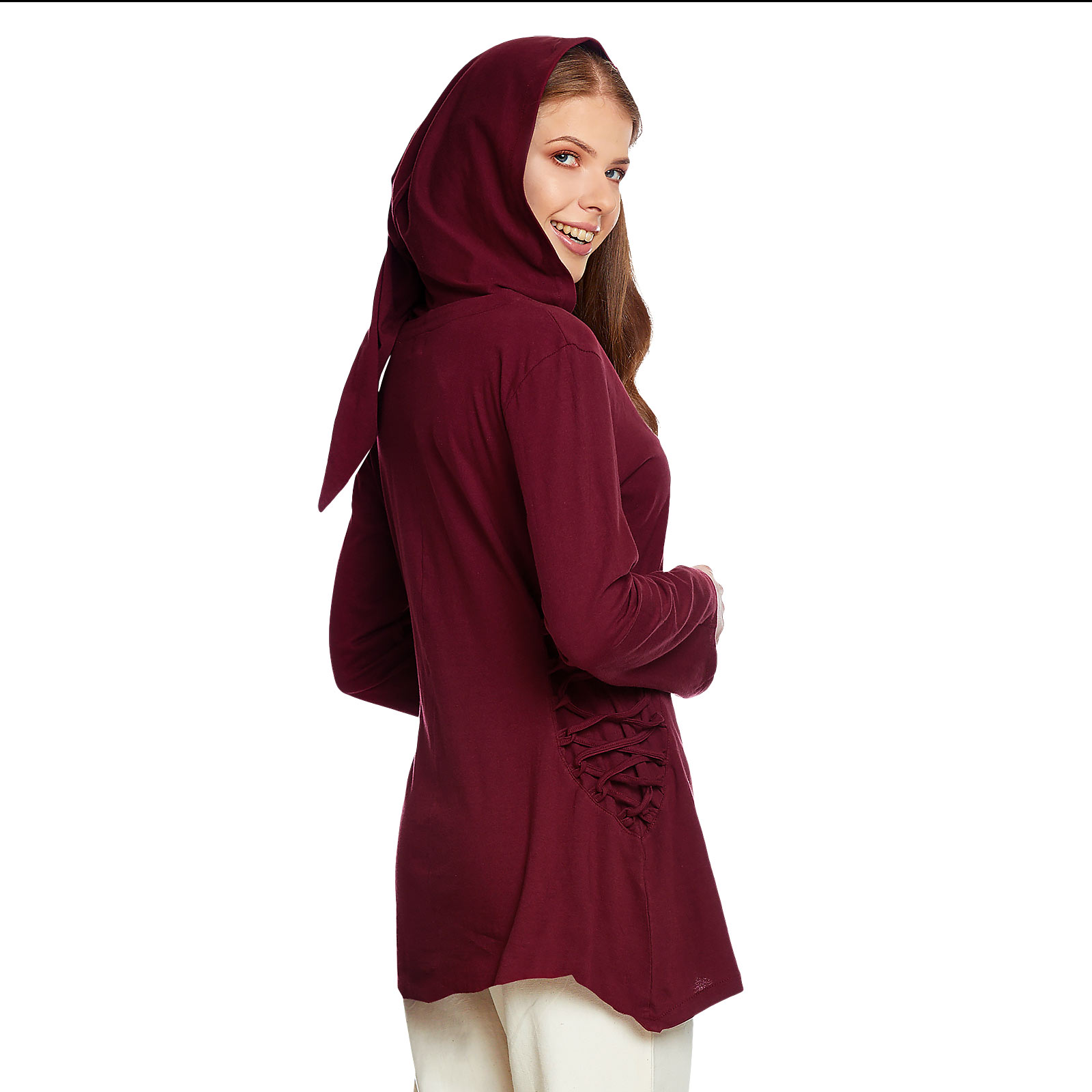 Medieval Blouse Lea with Hood Red