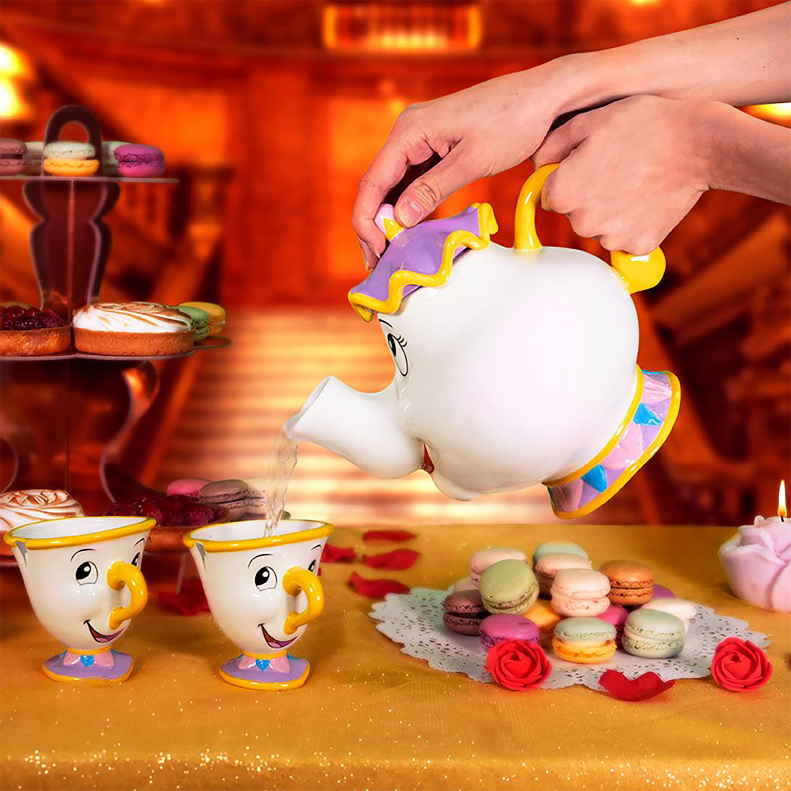 La Bella e la Bestia - Mrs. Potts e Chip set da tè da 3 pezzi