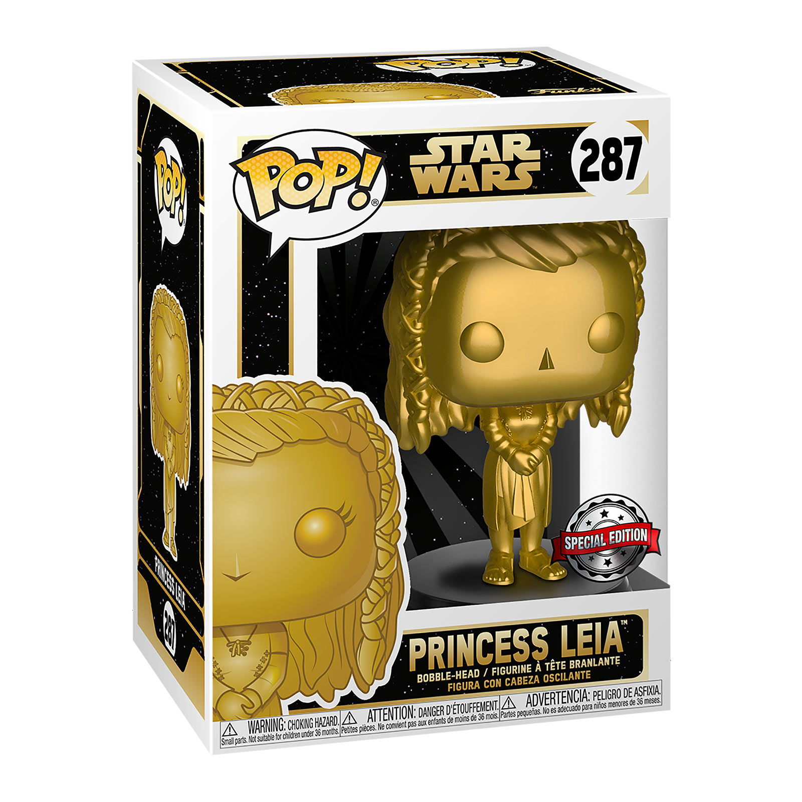 Star Wars - Princesse Leia Gold Figurine Funko Pop à tête branlante