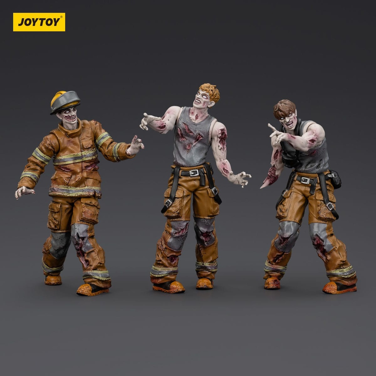 Zombie Dark Source actionfigurer 3-pack Firefighters 8 cm