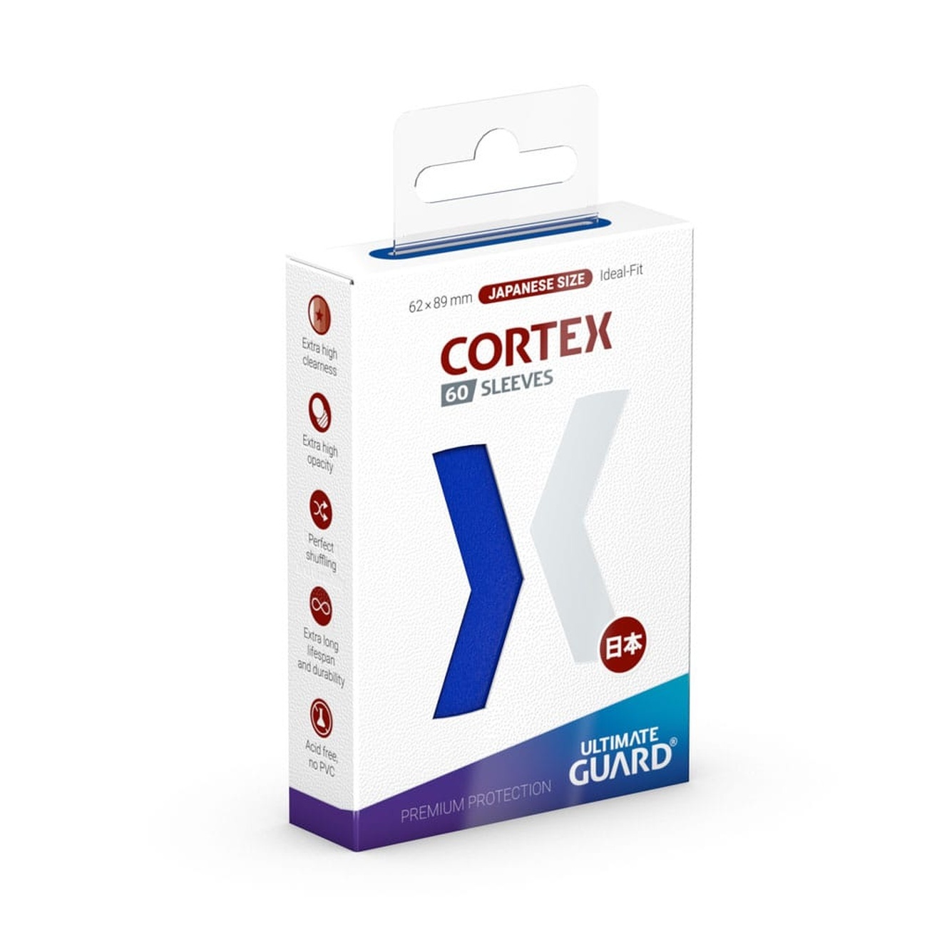 Ultimate Guard Cortex Sleeves japansk storlek (60) - Blå