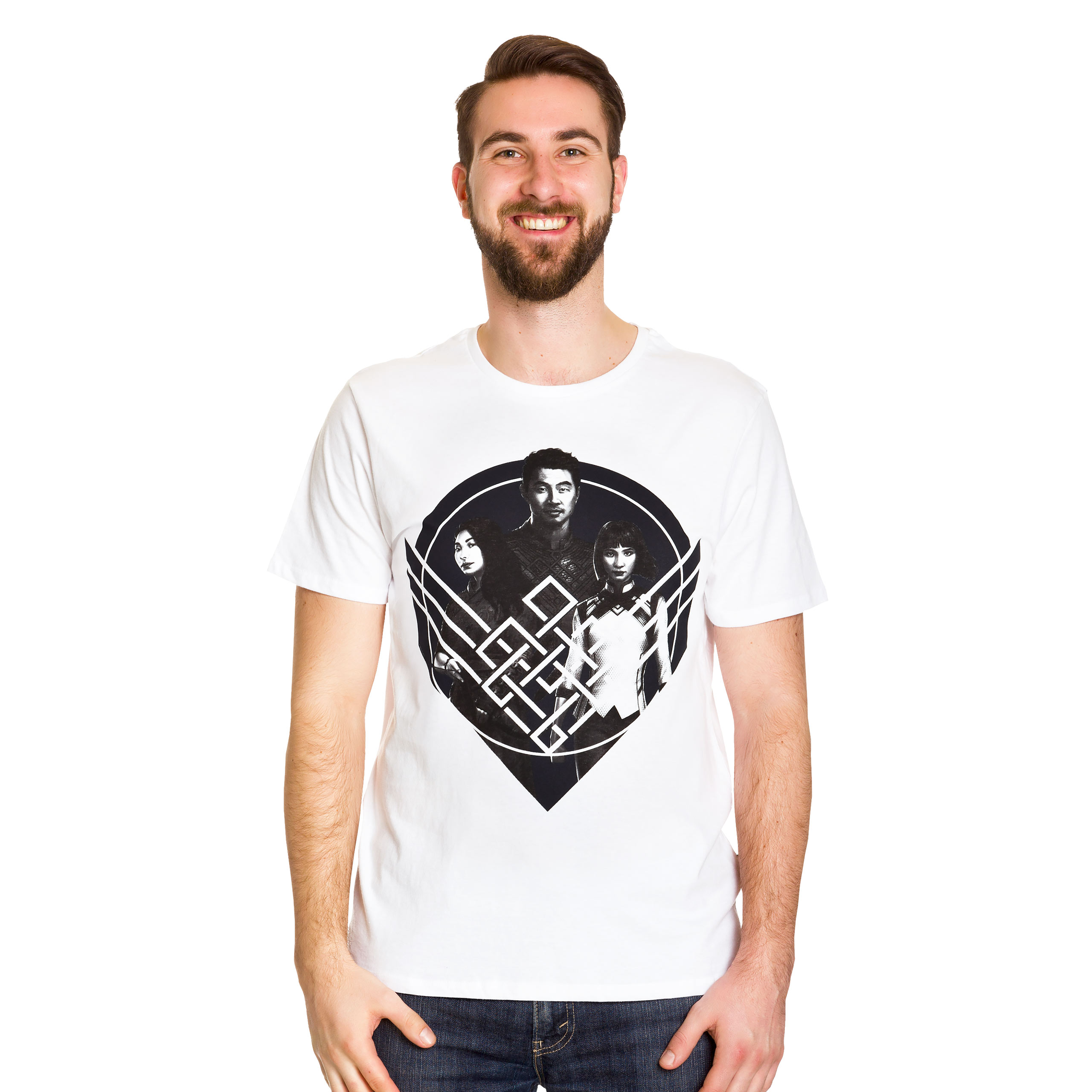 Shang-Chi - Groep Pose Crest T-shirt wit