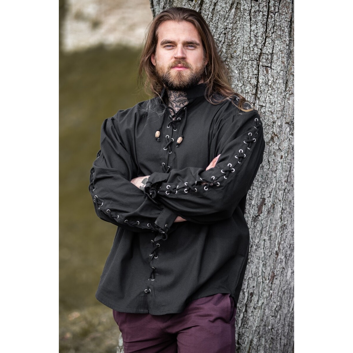 Camisa medieval Gustavo negra