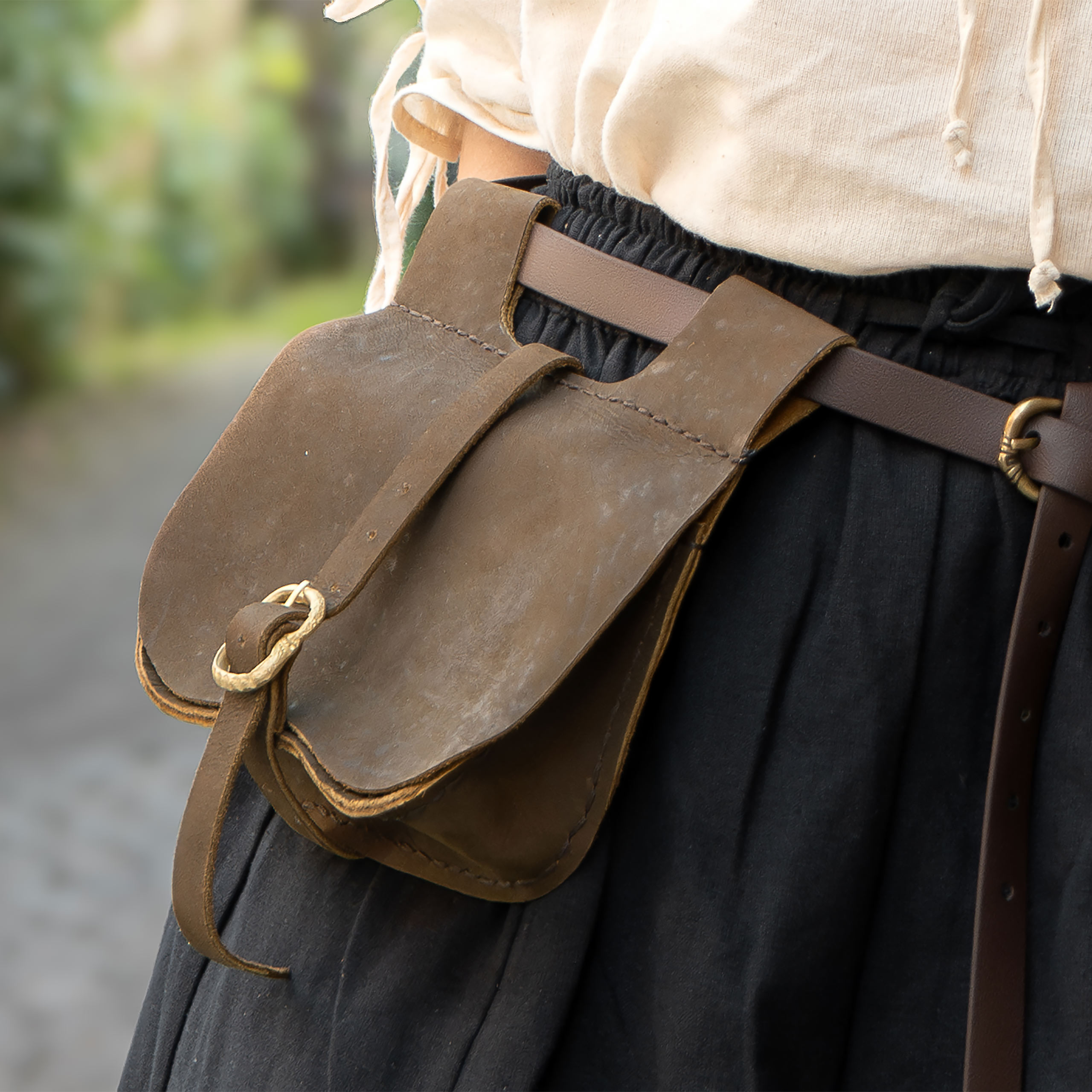Mittelalter Ledergürteltasche Udo braun