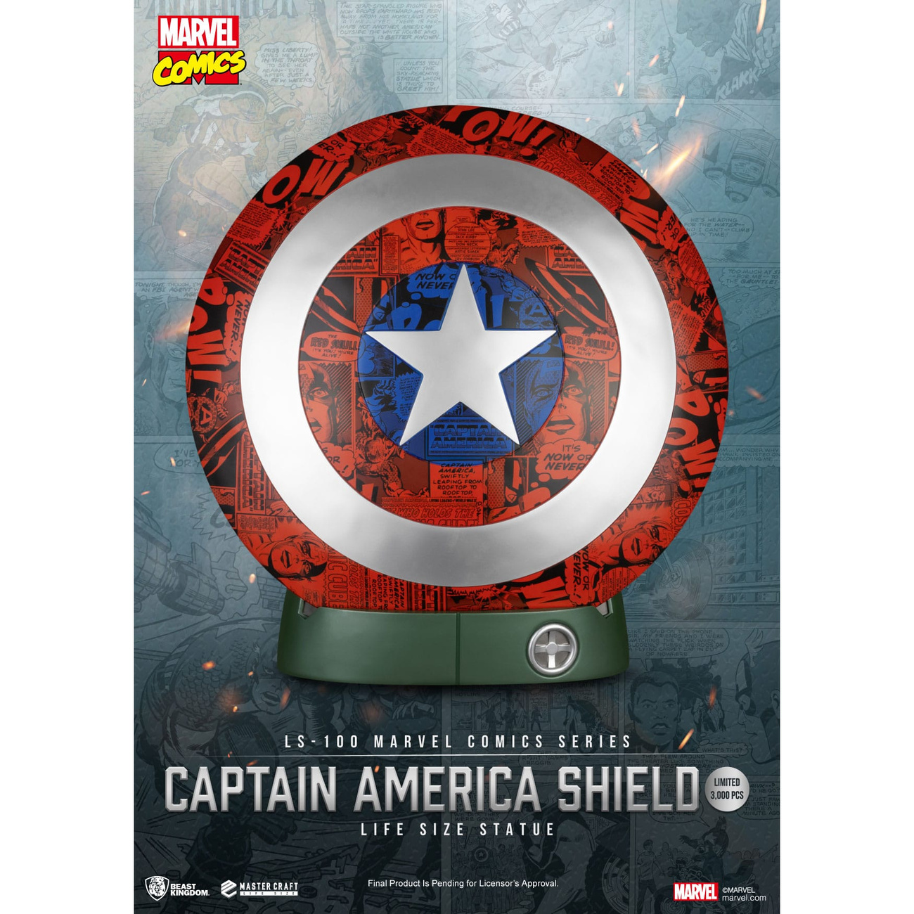 Marvel Comics Estatua de Escudo de Captain America PVC Tamaño Real