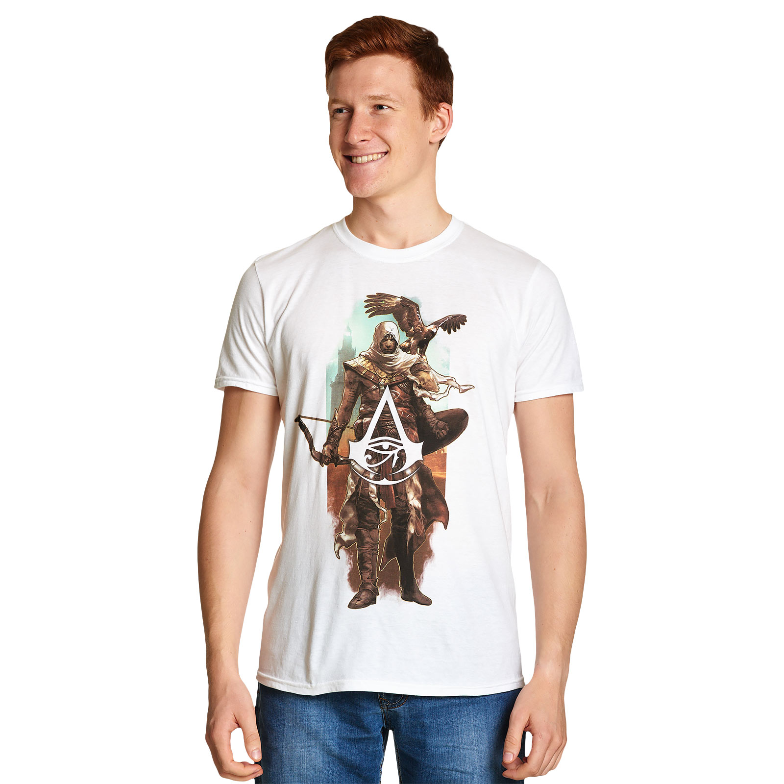 Assassins Creed - Bayek mit Senu T-Shirt weiß
