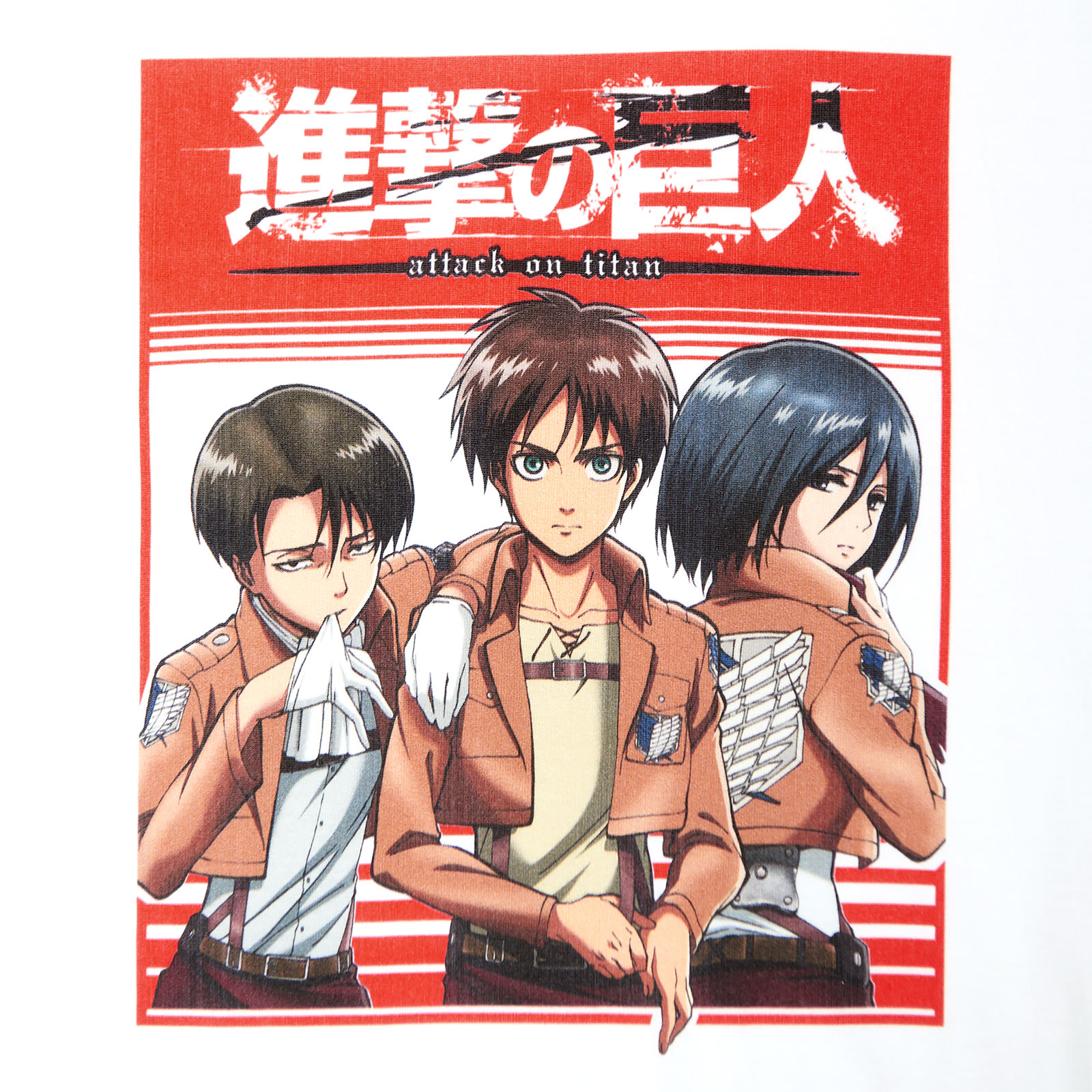 Attack on Titan - Survey Corps Trio T-Shirt wit