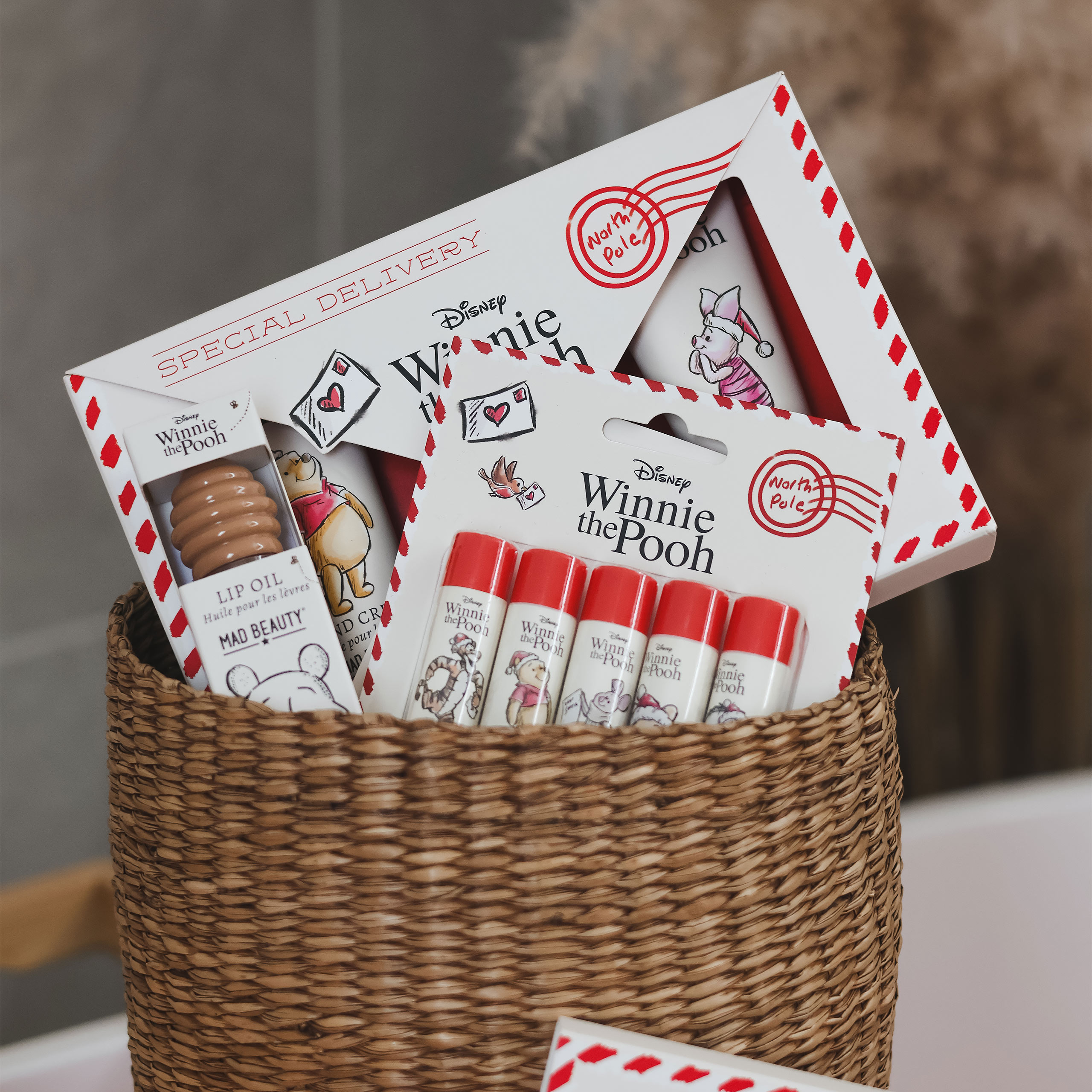 Nalle Puh - X-mas läppbalsam 5-pack