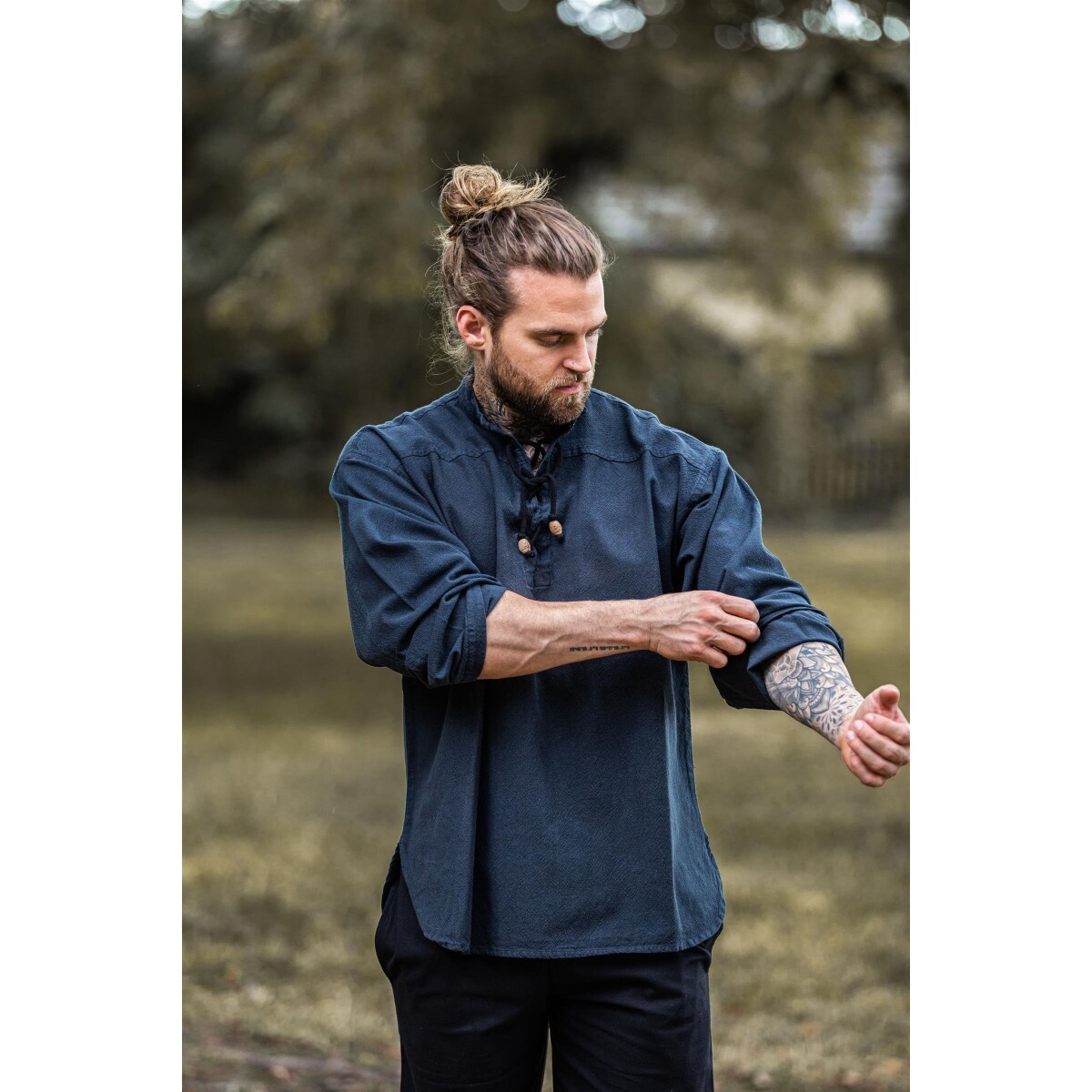 Chemise médiévale Ansbert bleu