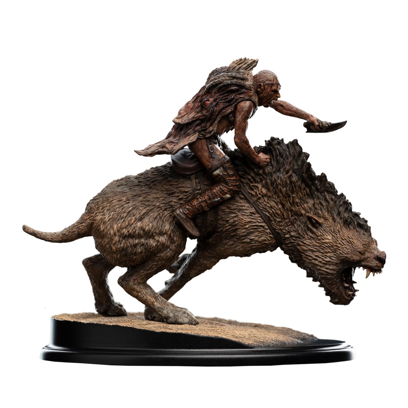 In de Ban van de Ring mini statue Sharkû op Warg 18 cm