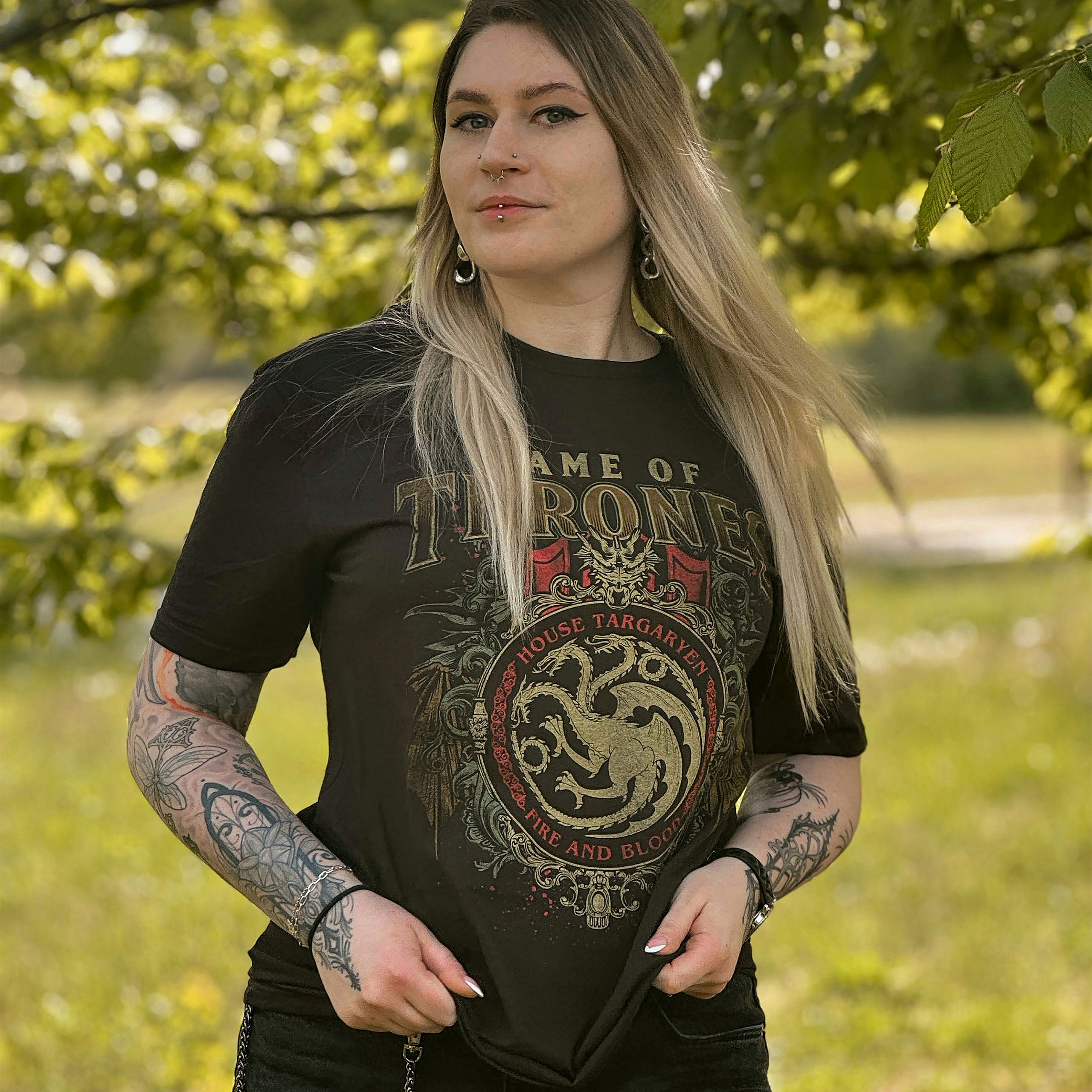 Game of Thrones - Targaryen Ornaments T-Shirt Black