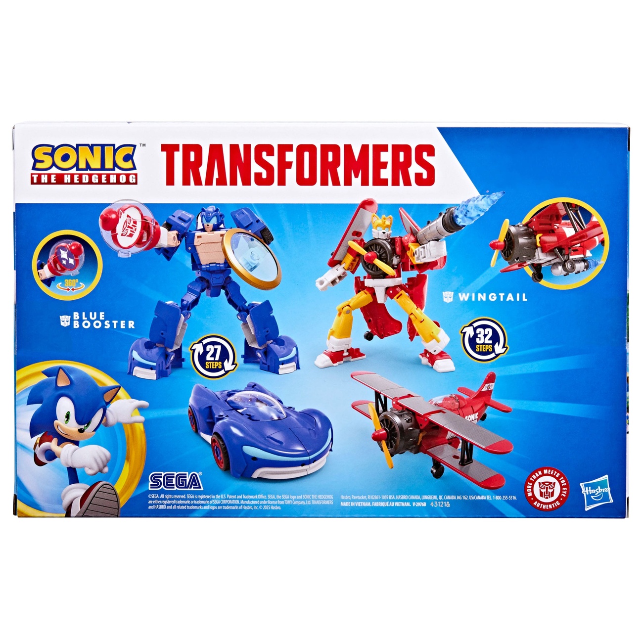 Sonic the Hedgehog x Transformers Zestaw 2 figurek akcji Wingtail & Blue Booster 13 cm