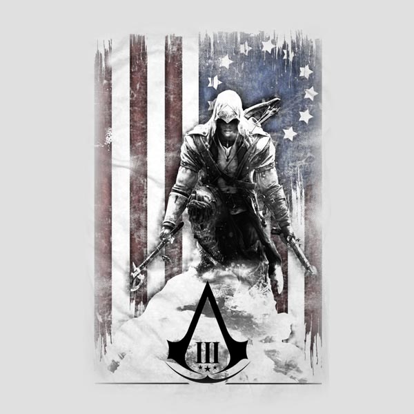 Assassins Creed III - T-shirt drapeau brûlé blanc