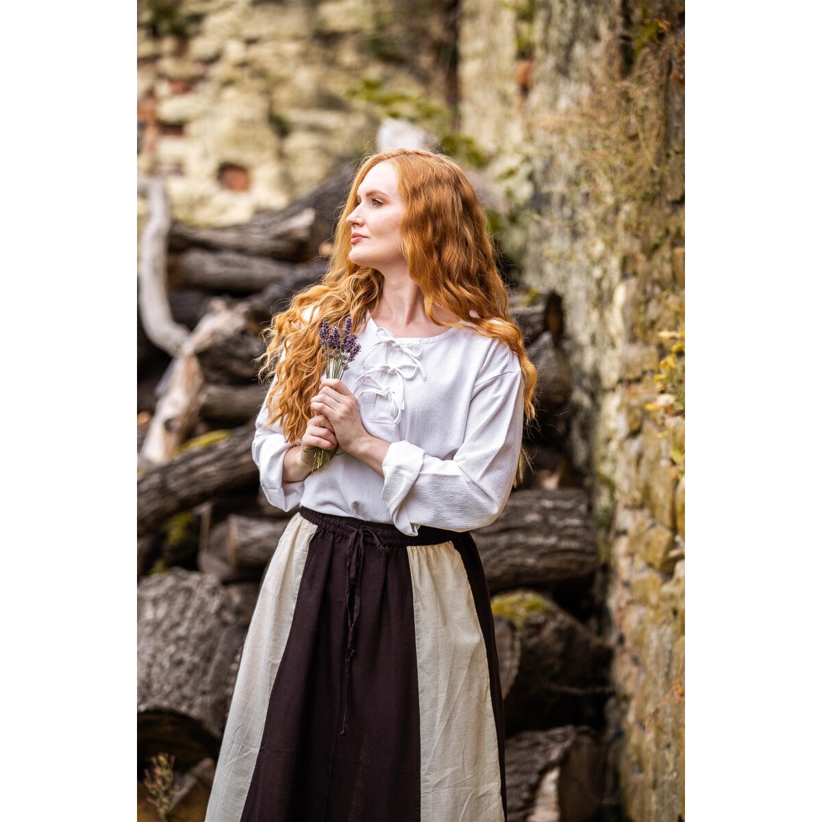 Blusa medieval Tilda blanca