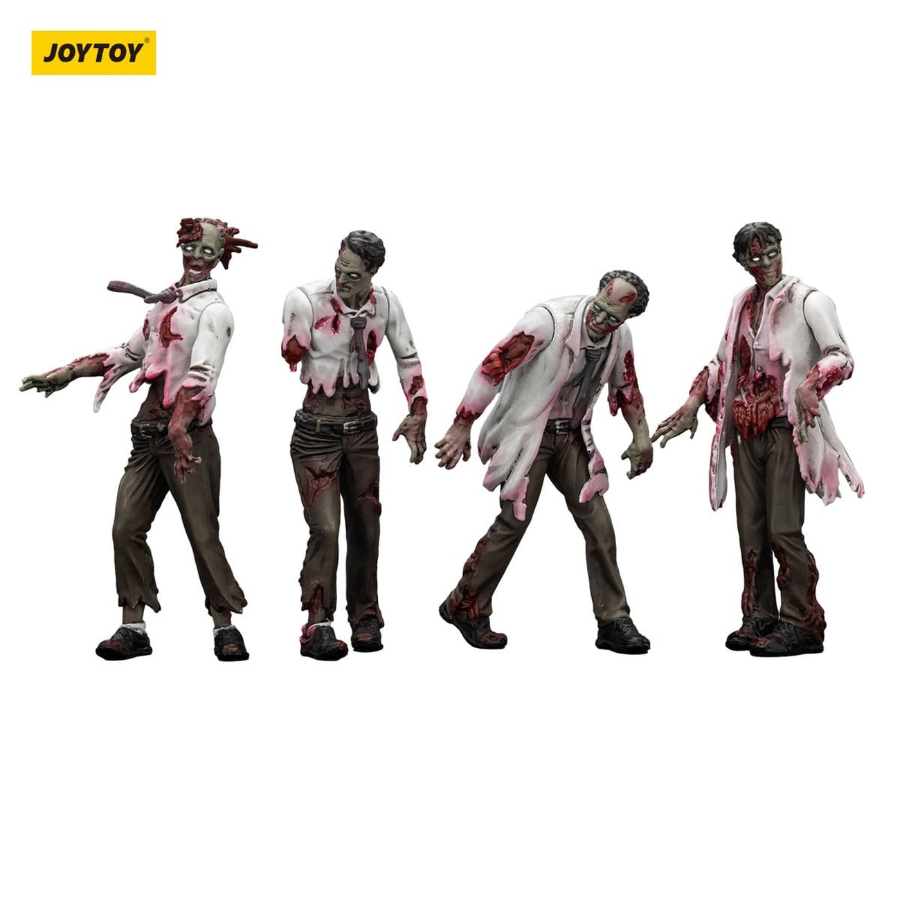 Zombie Dark Source actionfigurer 4-pack Scientists (Male) 8 cm