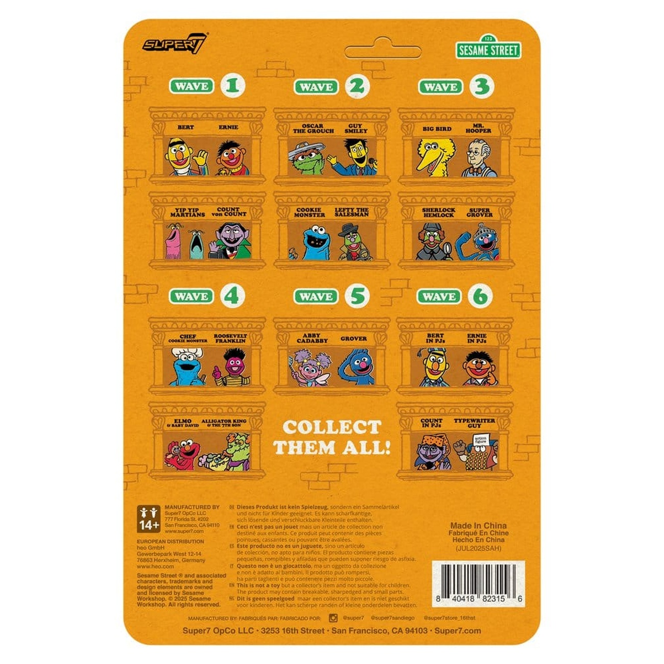 Sesame Street figurine articulée ReAction Wave 06 Bert (PJ) 10 cm