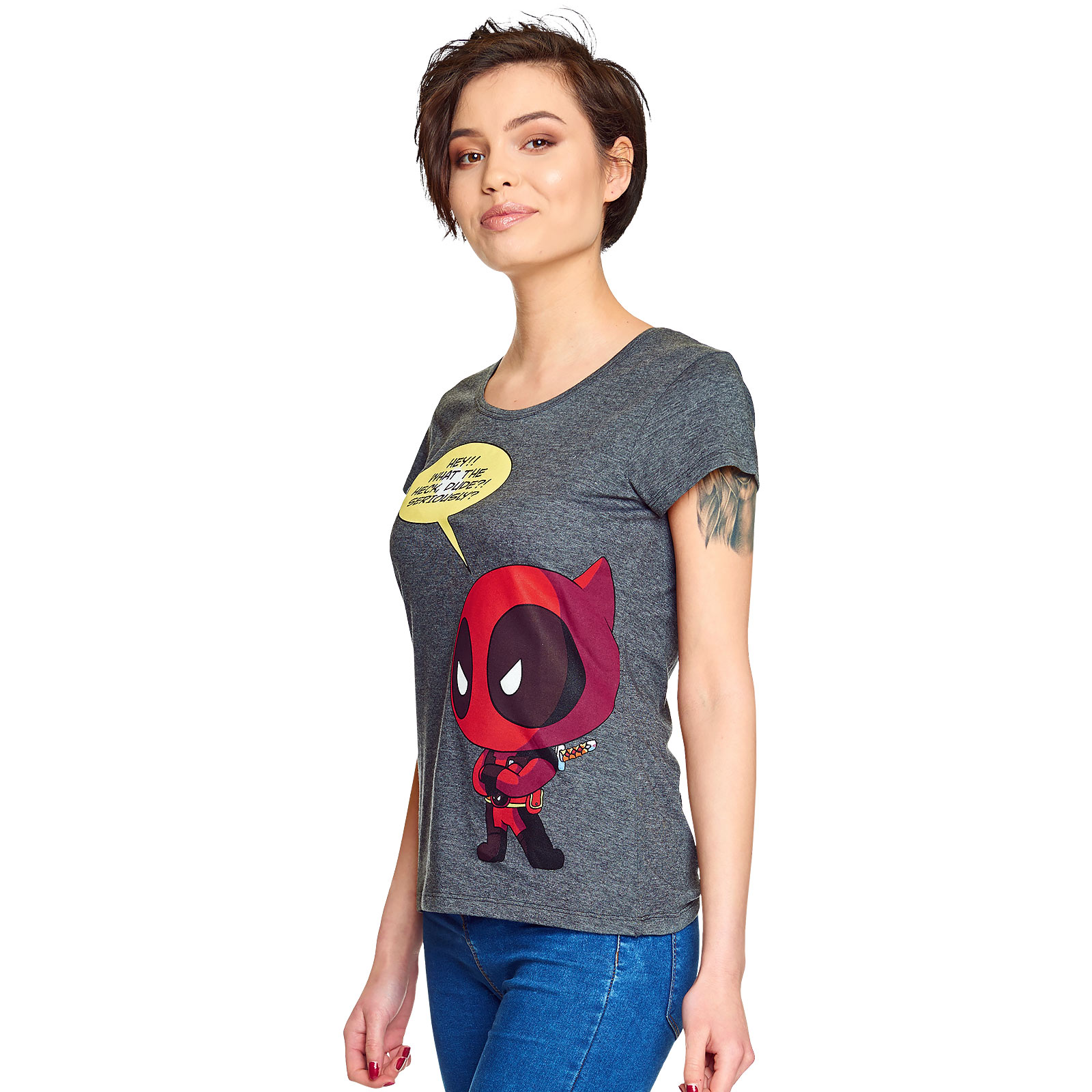 Deadpool - Chibi Women's T-Shirt Grey