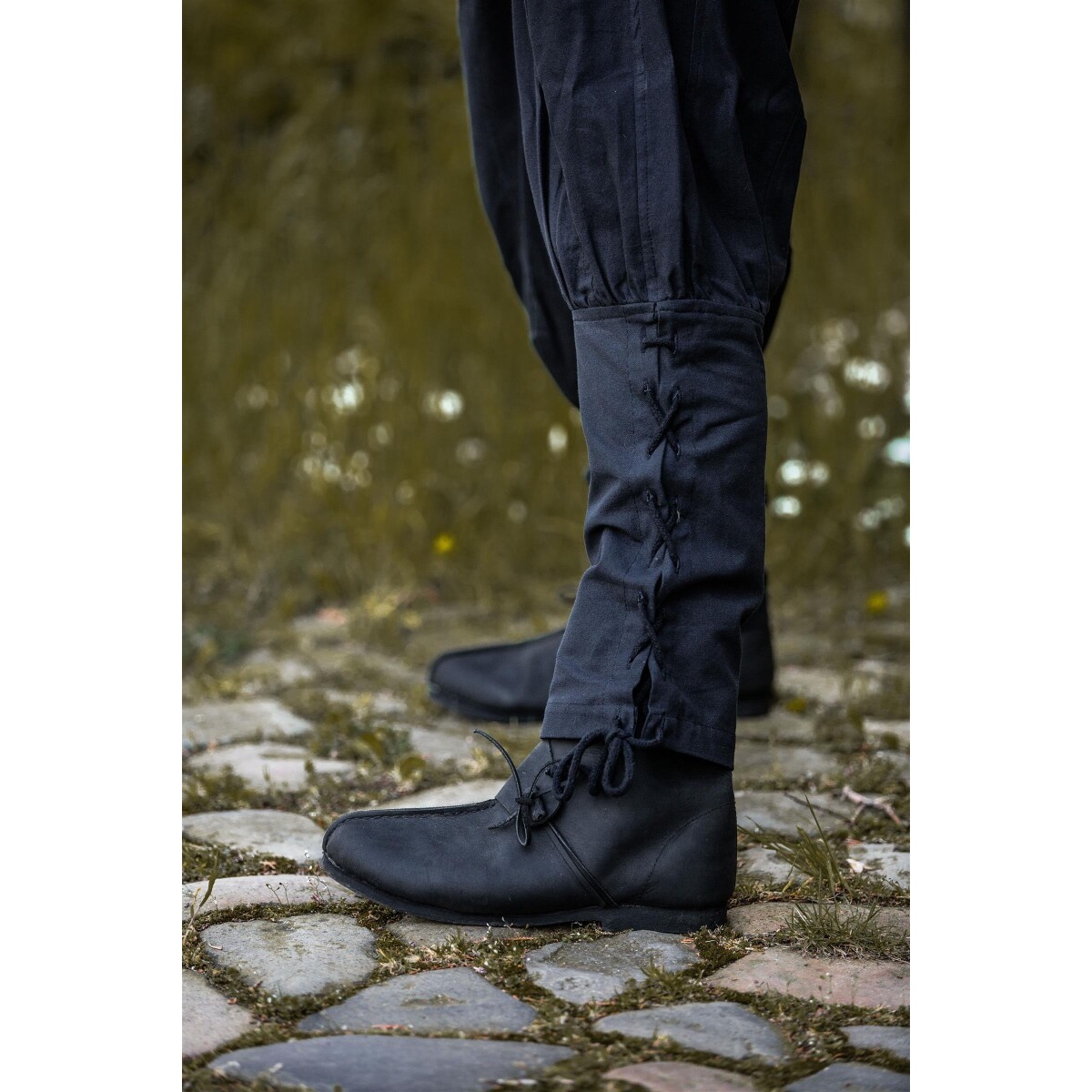 Middeleeuwse broek Tiago met beenvetering zwart