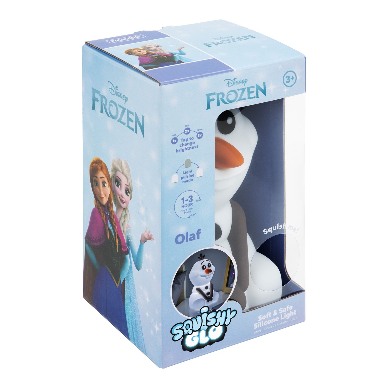 La Reine des Neiges Squishy Glo lampe en silicone Olaf 15 cm
