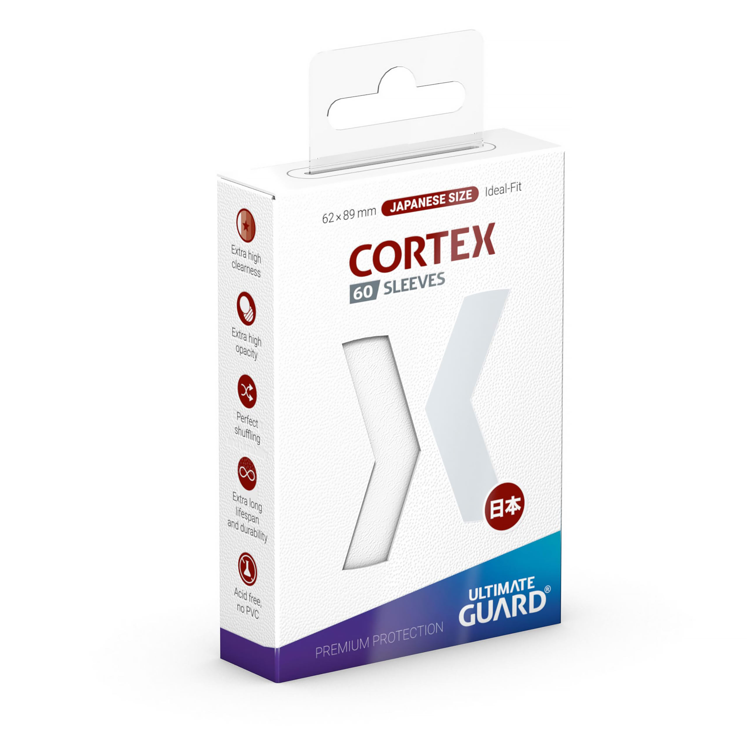 Bustine Cortex bianche 60 pezzi Ultimate Guard per TCG formato giapponese