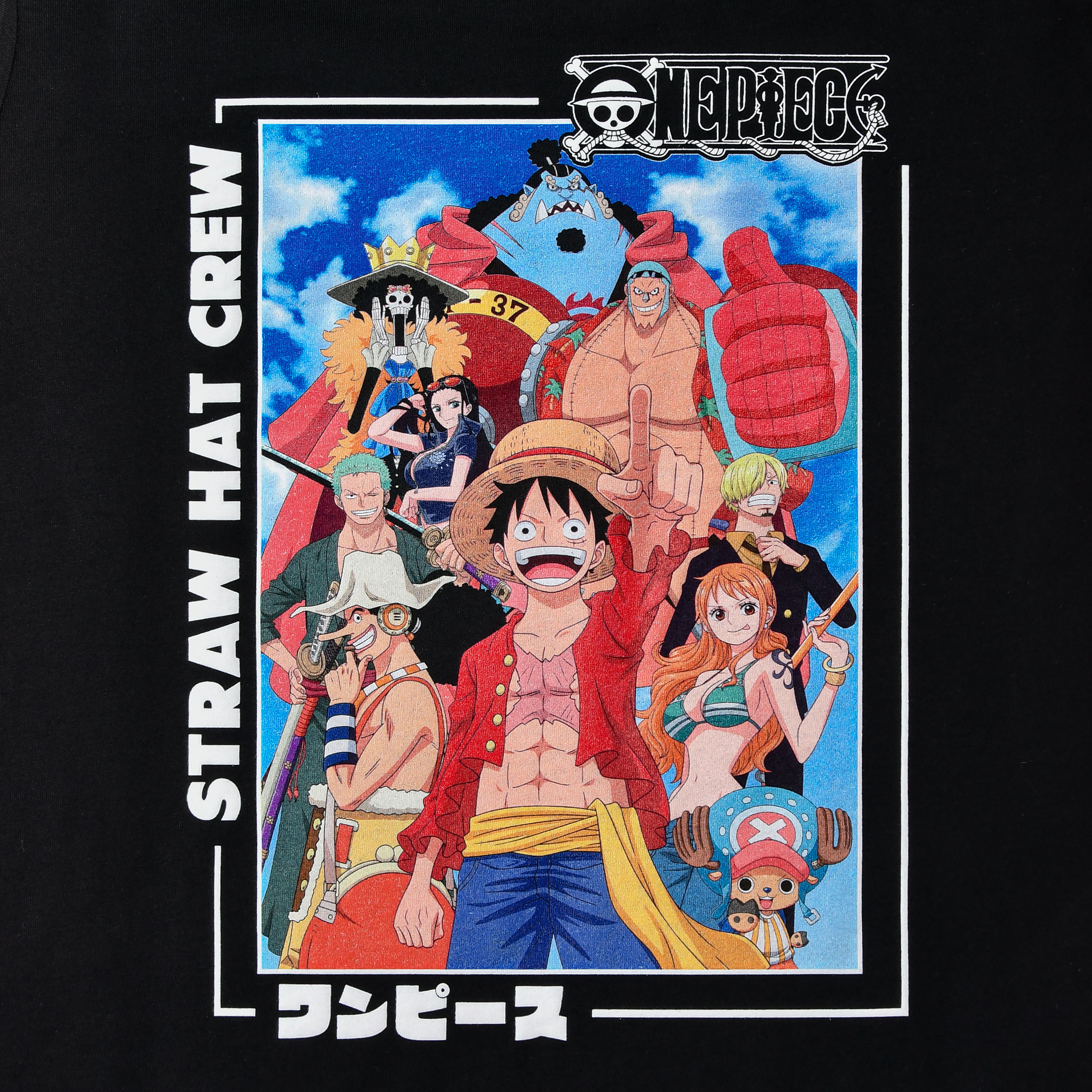 One Piece - Koszulka Piraci Słomianego Kapelusza czarna
