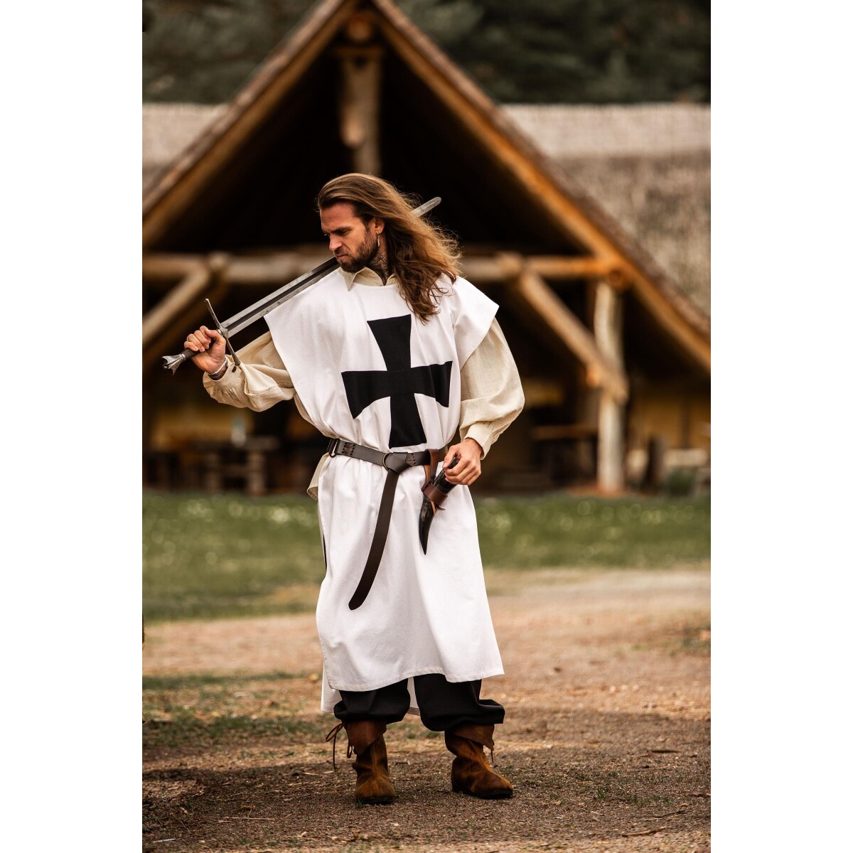 Medieval Surcoat of the Knights Templar white-black