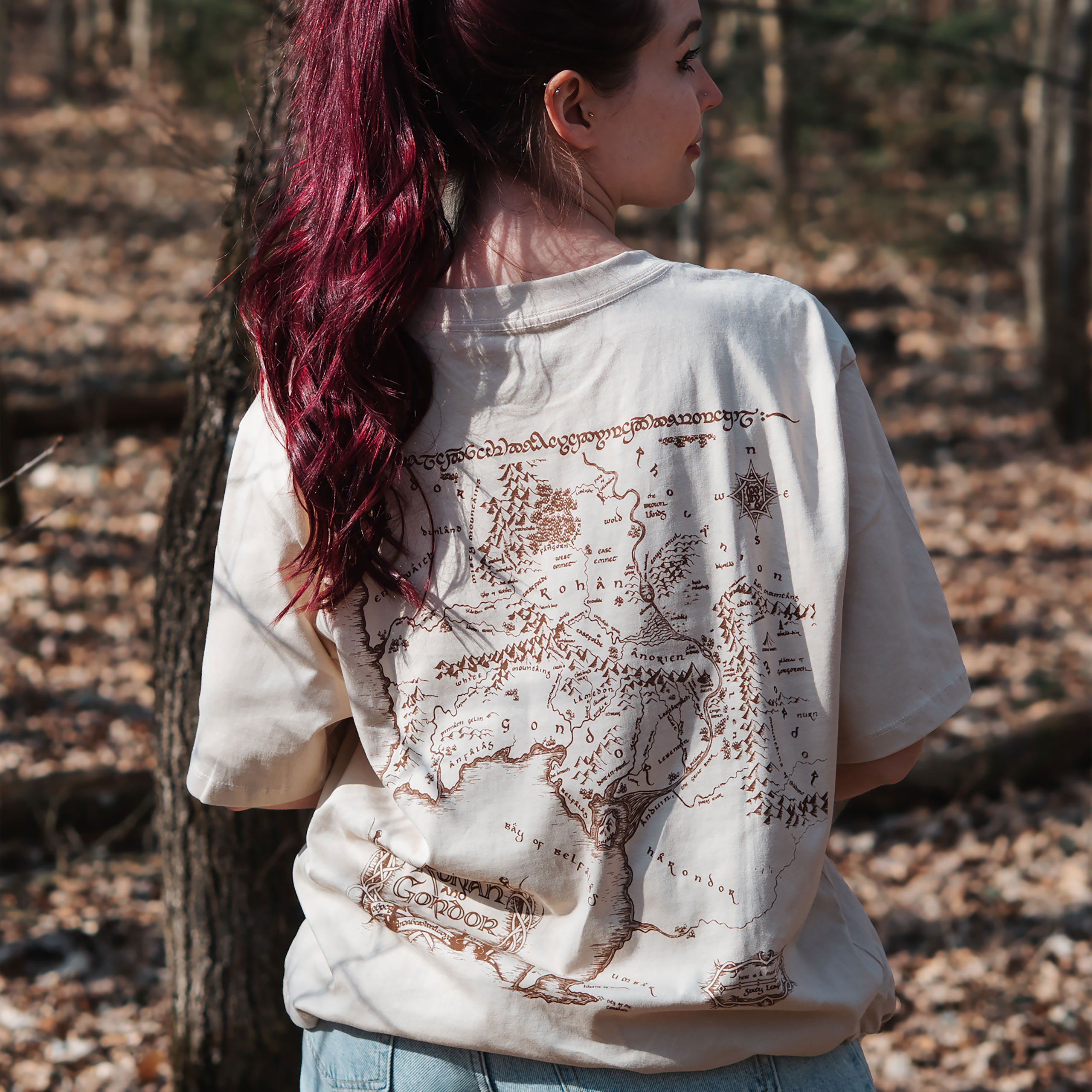 Der Herr der Ringe - Gefährten Rohan und Gondor Oversize T-Shirt beige