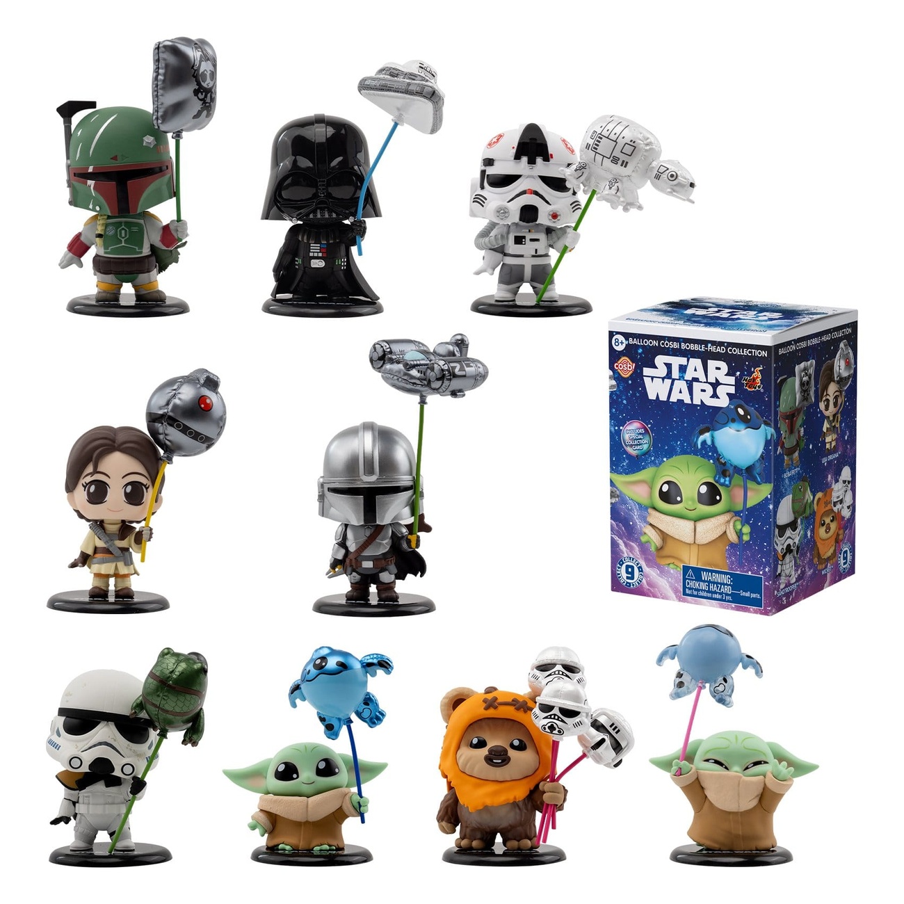 Star Wars Cosbi Mini Figures Balloon 8 cm Blind Box Display (8)