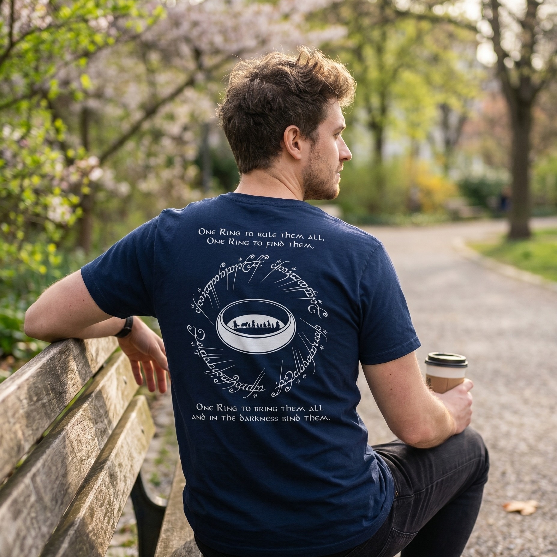 Camiseta El Anillo Único azul - El Señor de los Anillos
