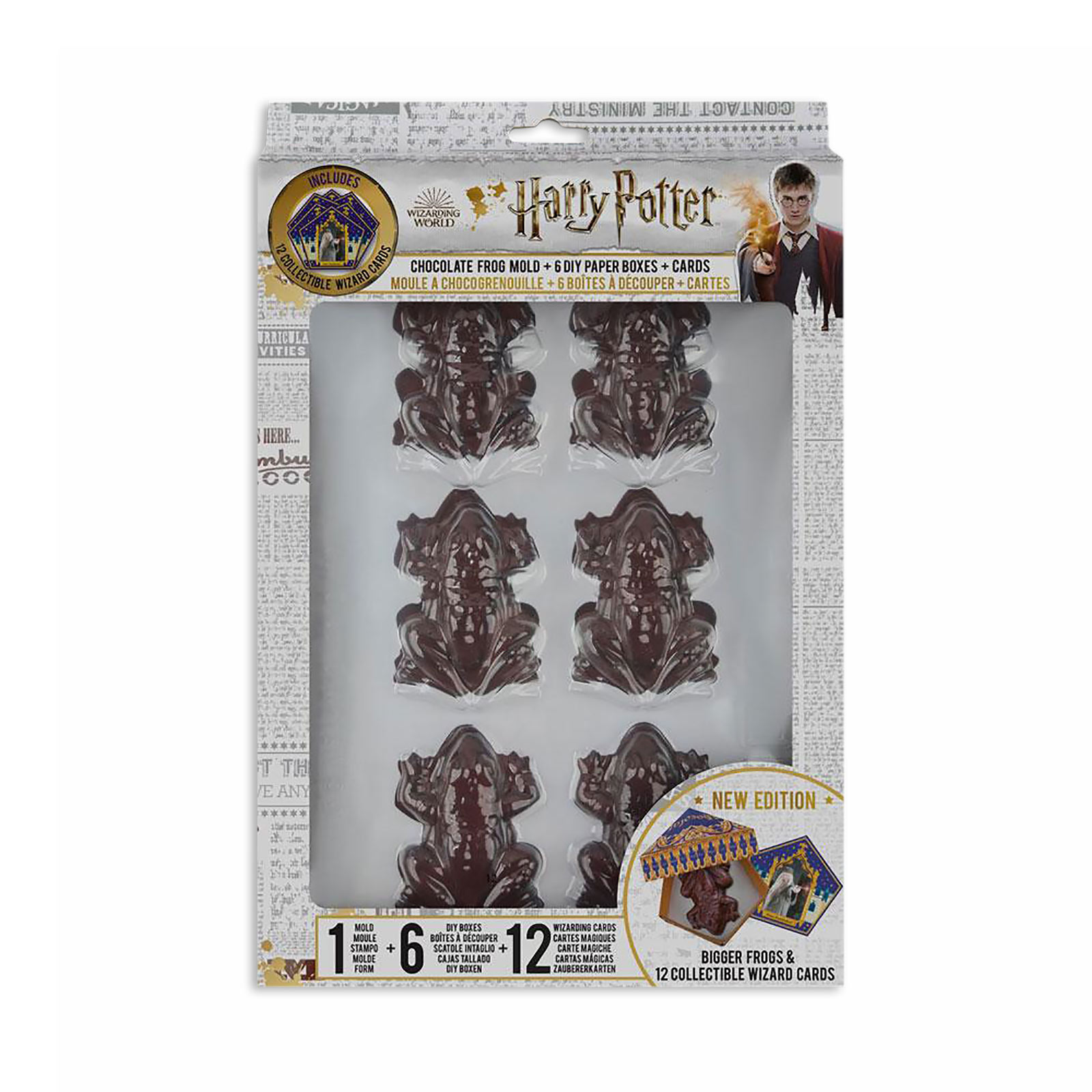Moule à pralines Grenouille en chocolat avec cartes à collectionner - Harry Potter