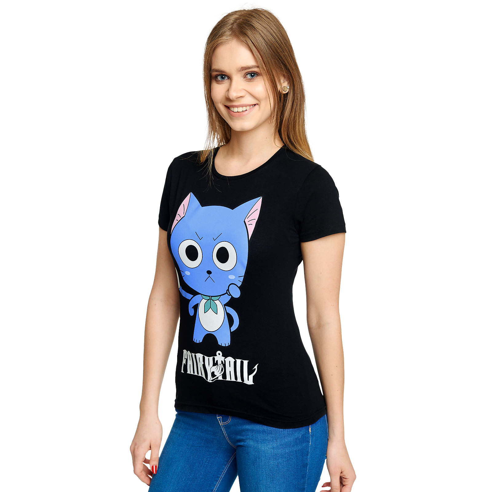 Fairy Tail - T-shirt Happy pour femmes noir