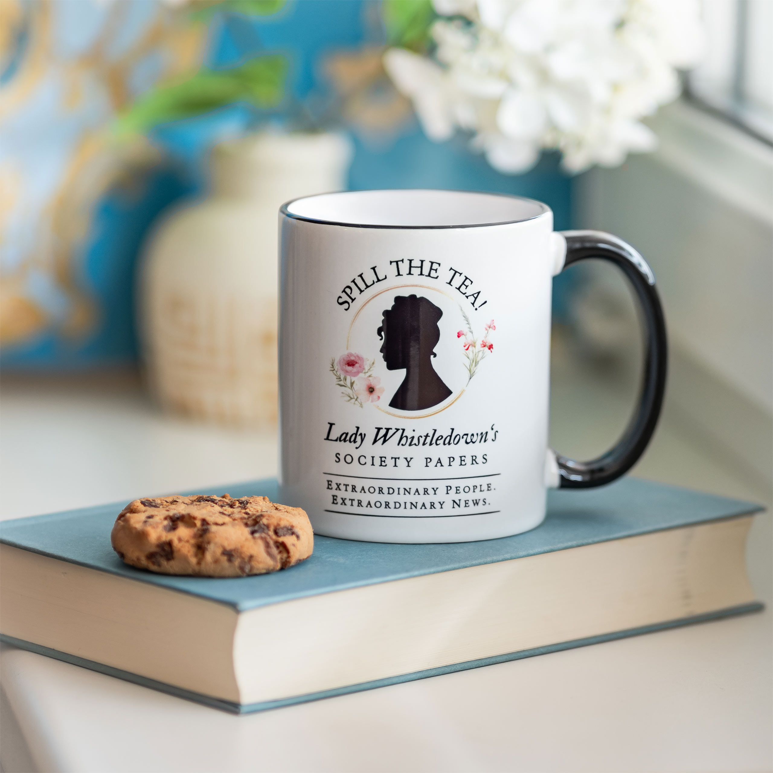 Spill the Tea! Society Papers Mug for Bridgerton Fans