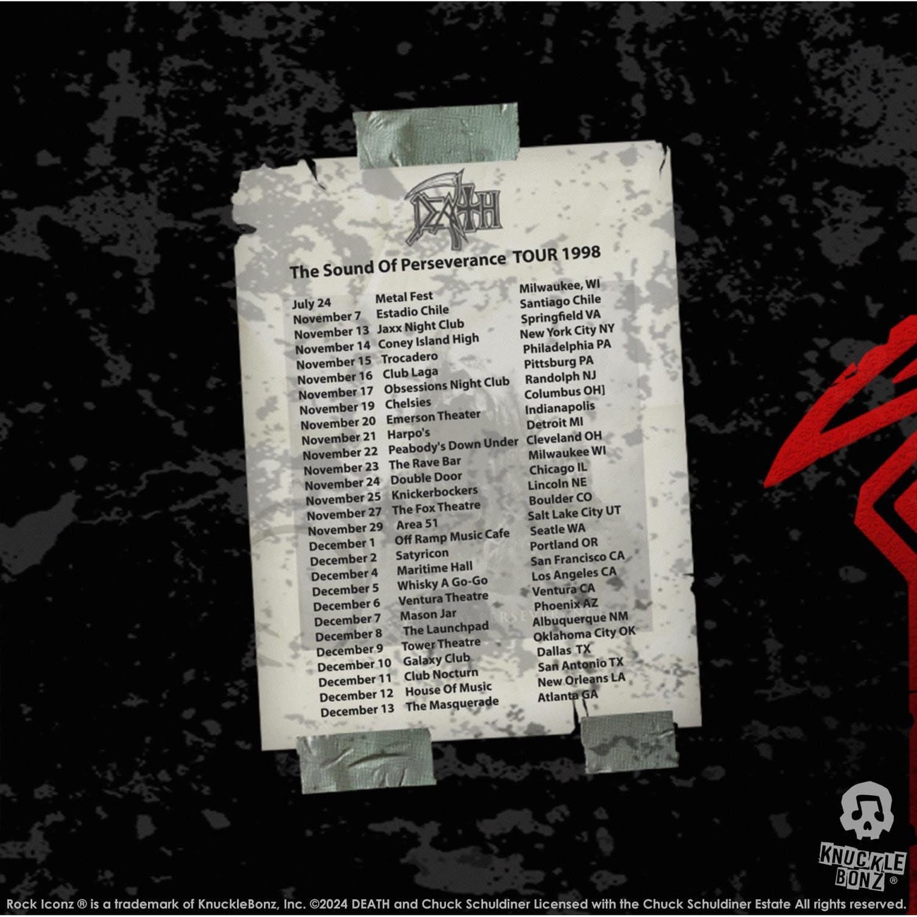 Death Rock Ikonz On Tour Road Case Statue & Stage Background Set The Sound of Perseverance Tour 1998